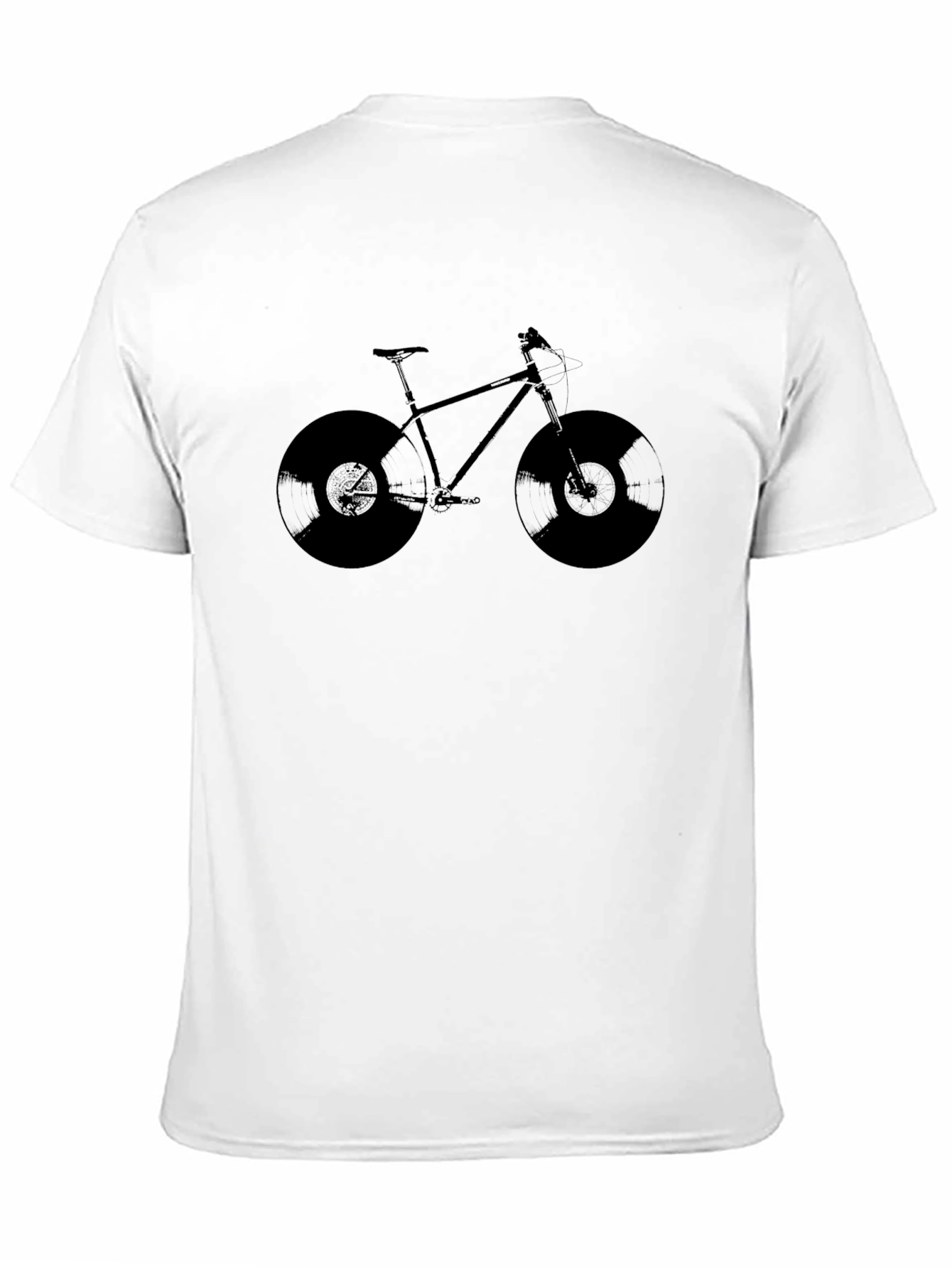 Vinyl Bike Graphic Tee - Classic Black Cotton T-Shirt