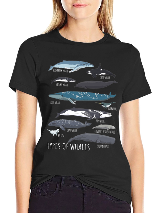 Types of Whales Graphic T-Shirt