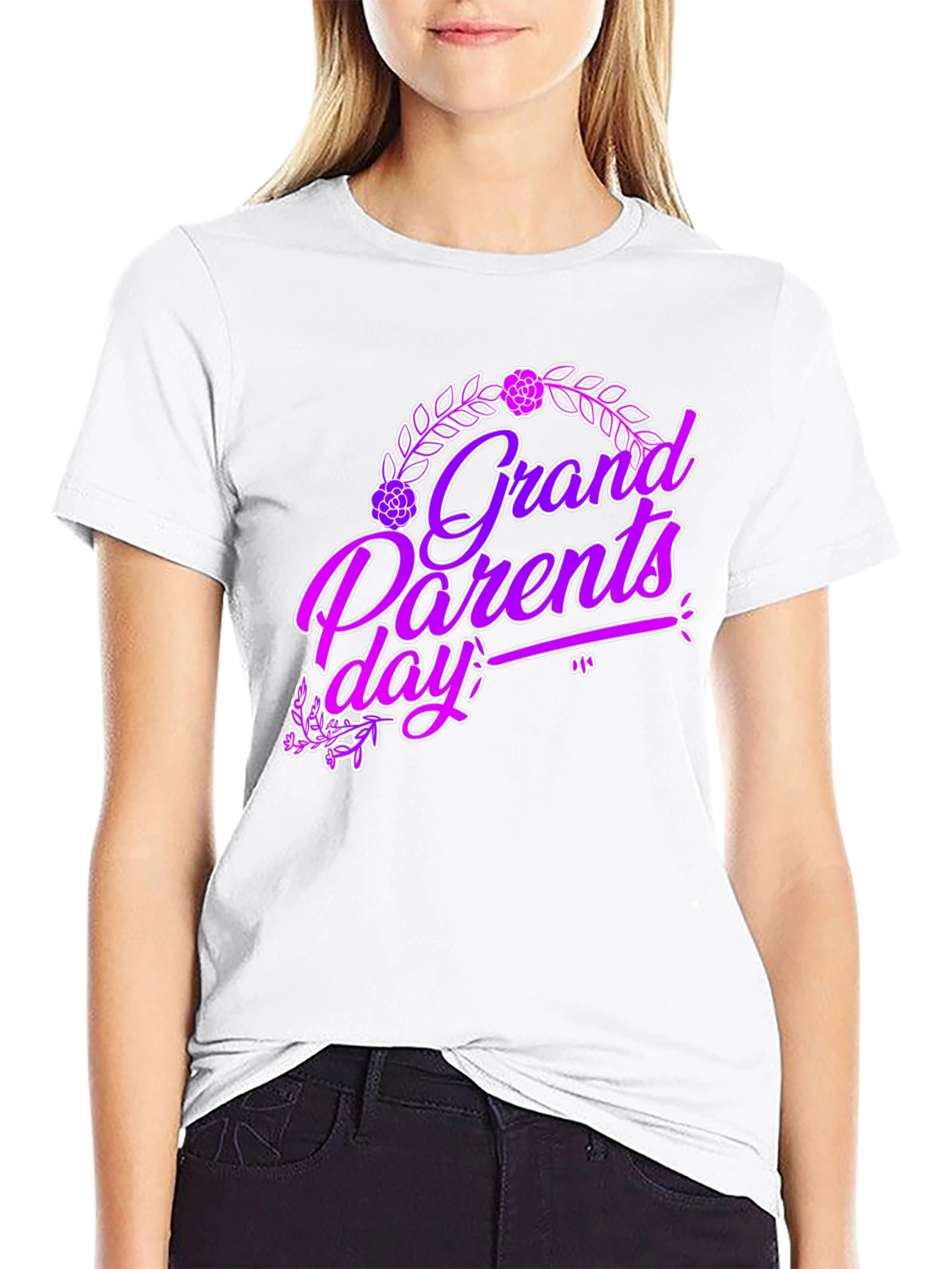 Grandparents Day Graphic Tee - Black Cotton T-Shirt