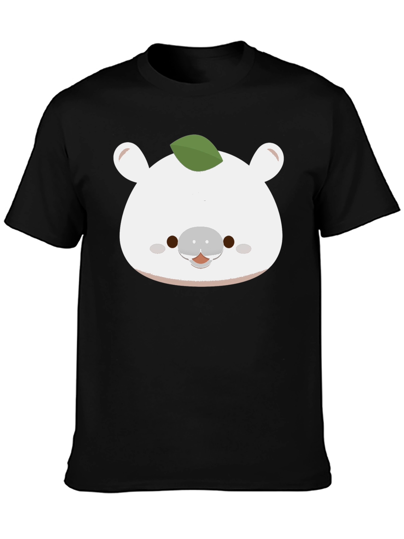 Cute Bear with Leaf T-Shirt - Soft Cotton Blend