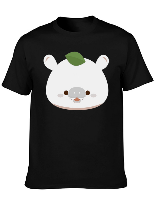Cute Bear with Leaf T-Shirt - Soft Cotton Blend