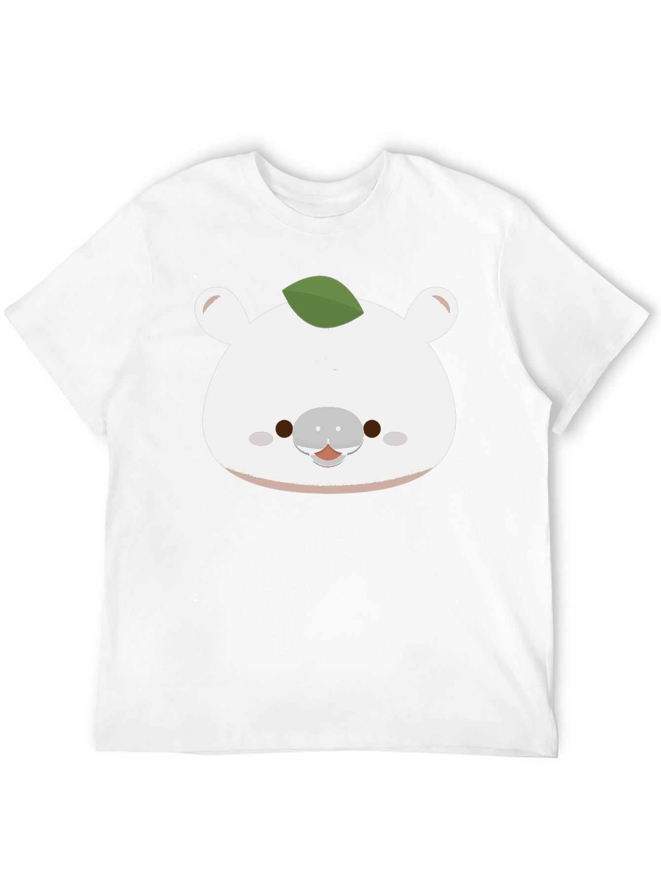 Cute Bear with Leaf T-Shirt - Soft Cotton Blend