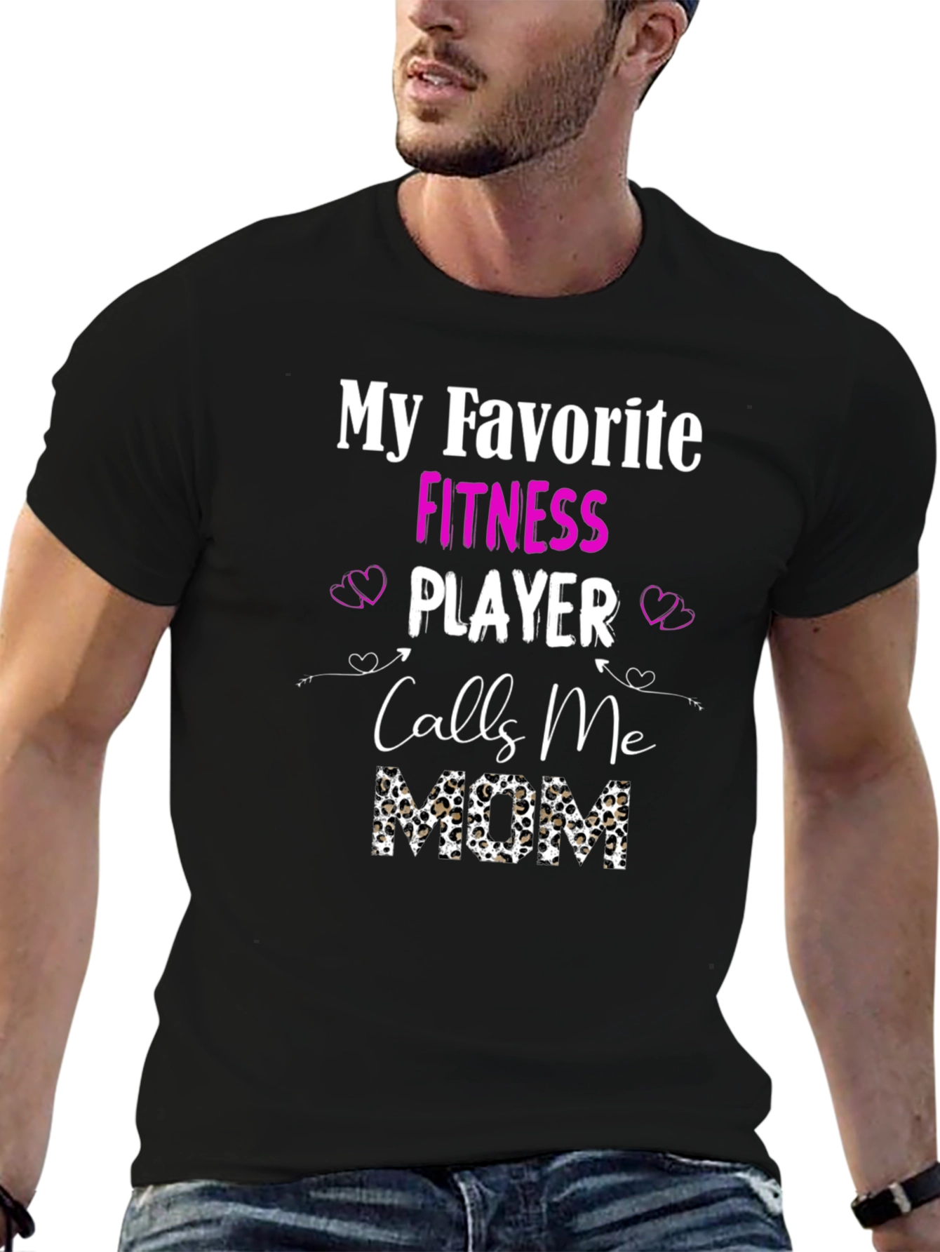 Fitness Player Mom T-Shirt - Black Graphic Tee