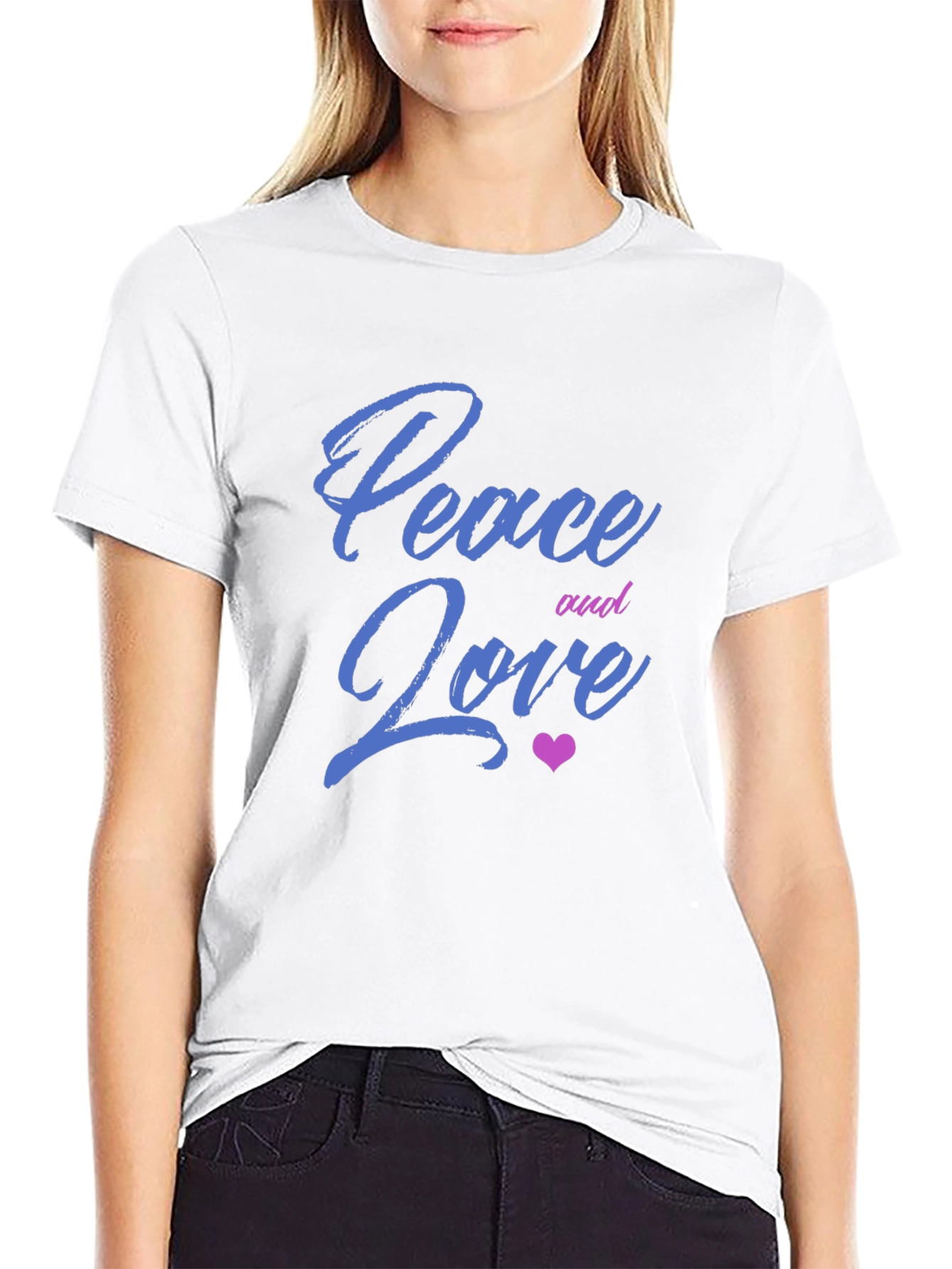 Peace and Love Graphic Tee - Mens Black T-Shirt