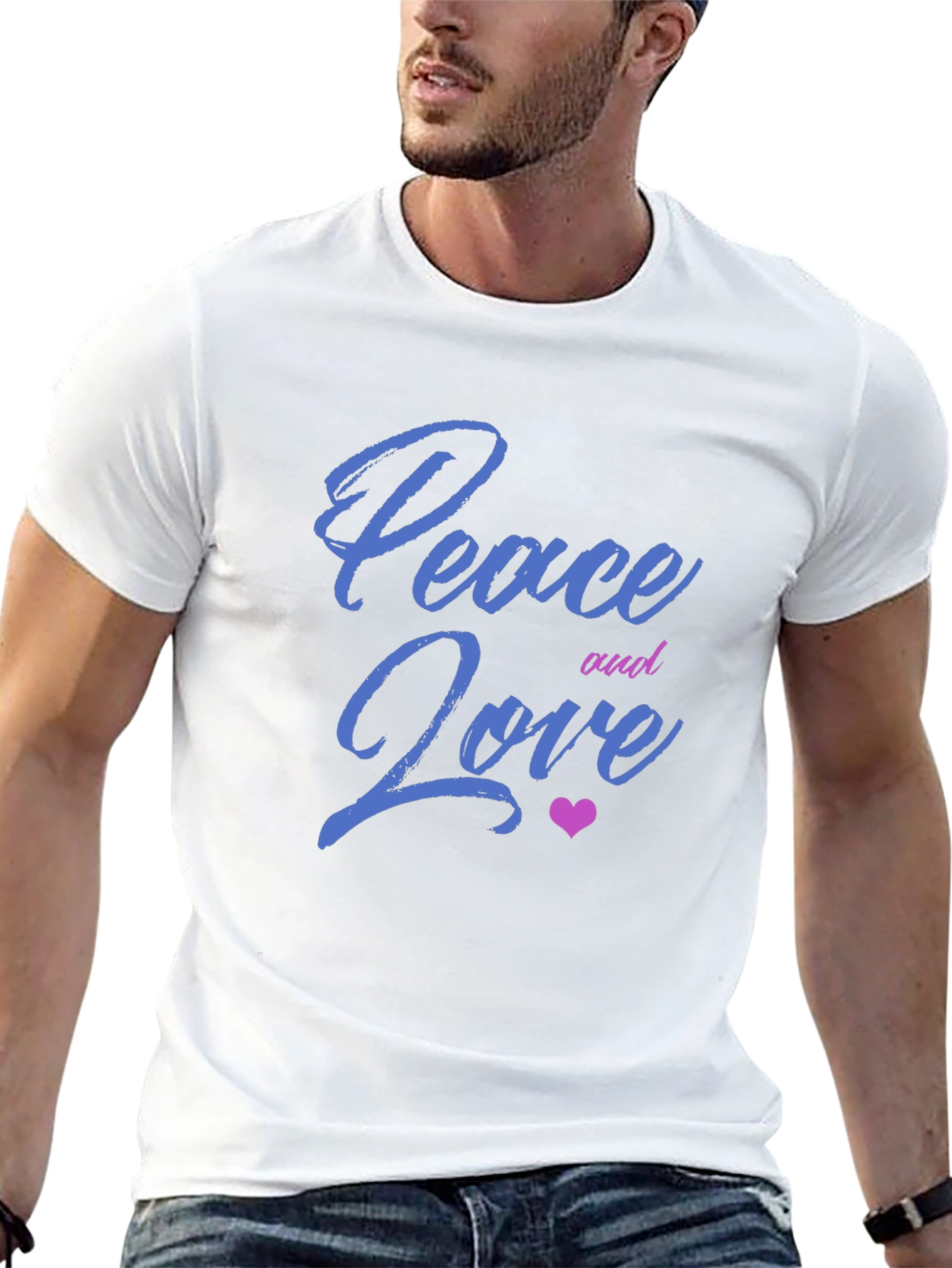 Peace and Love Graphic Tee - Mens Black T-Shirt