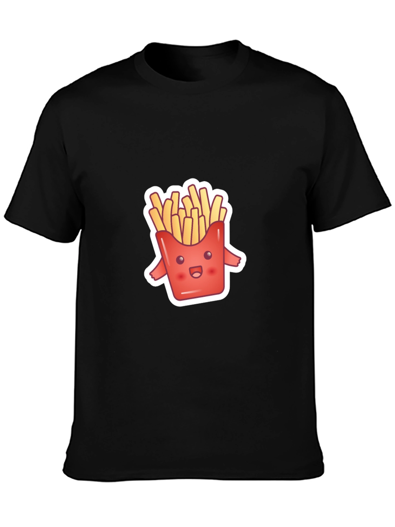 Cute Fries Graphic Tee - Black Comfort Fit