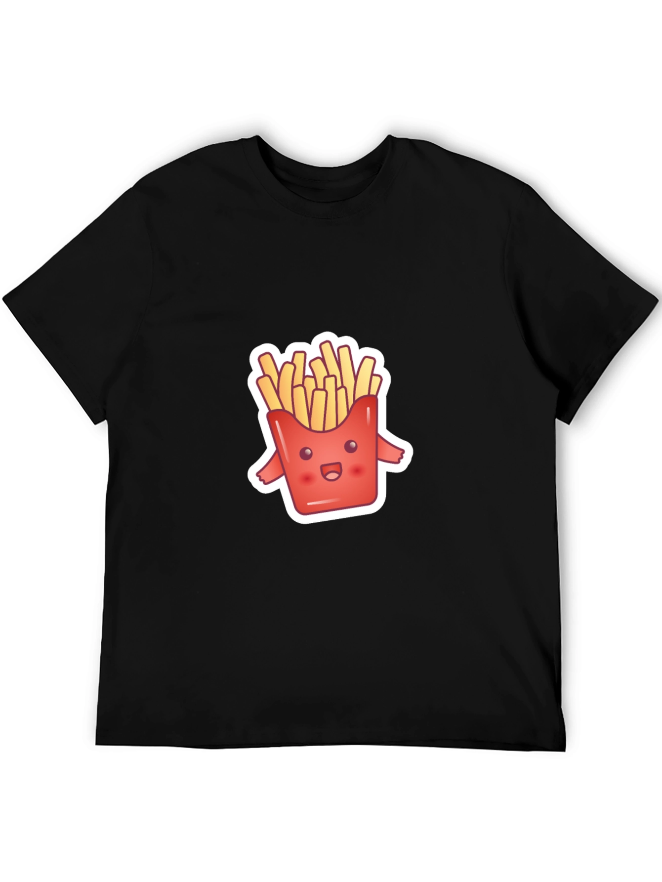 Cute Fries Graphic Tee - Black Comfort Fit