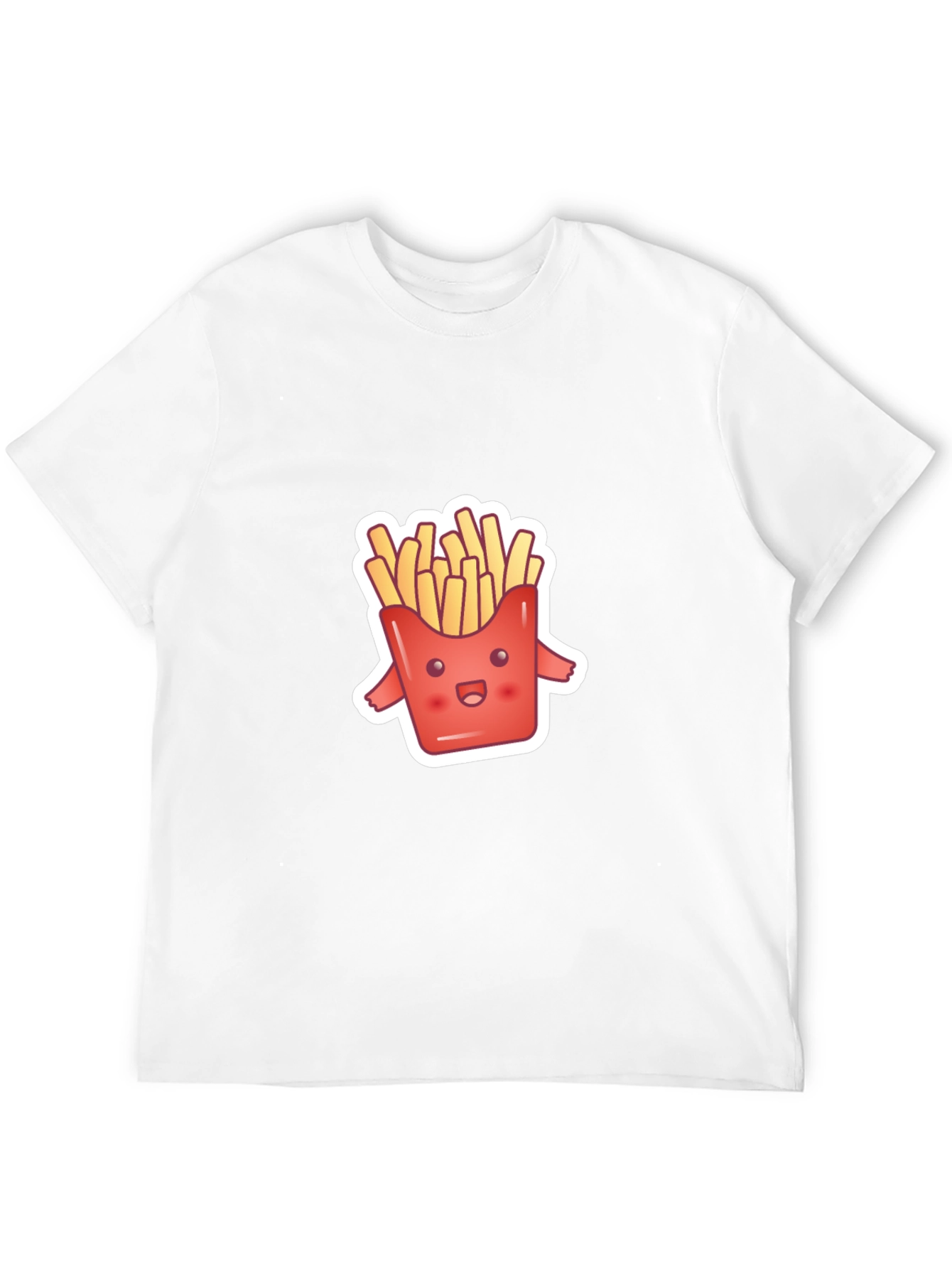 Cute Fries Graphic Tee - Black Comfort Fit