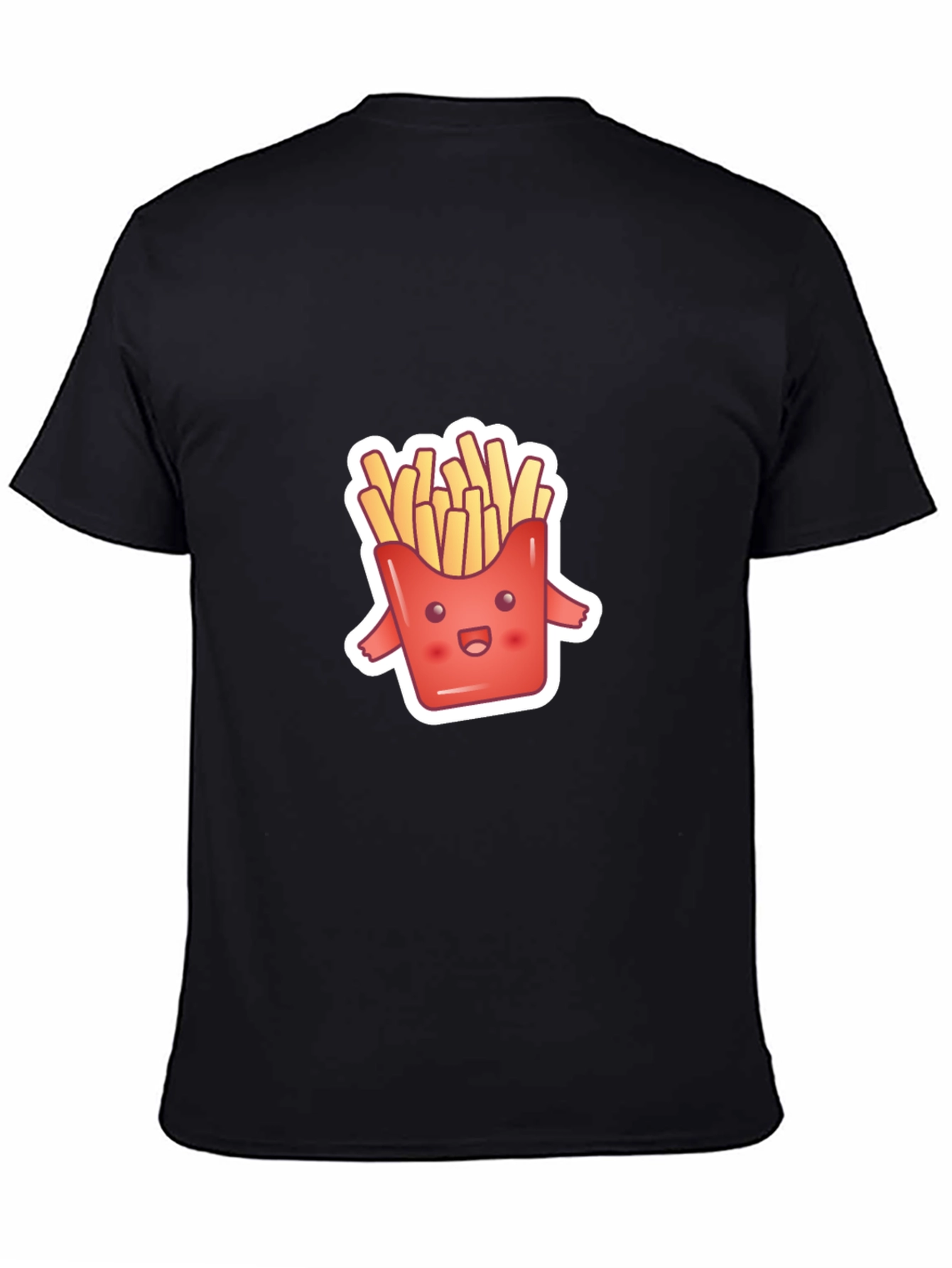 Cute Fries Graphic Tee - Black Comfort Fit