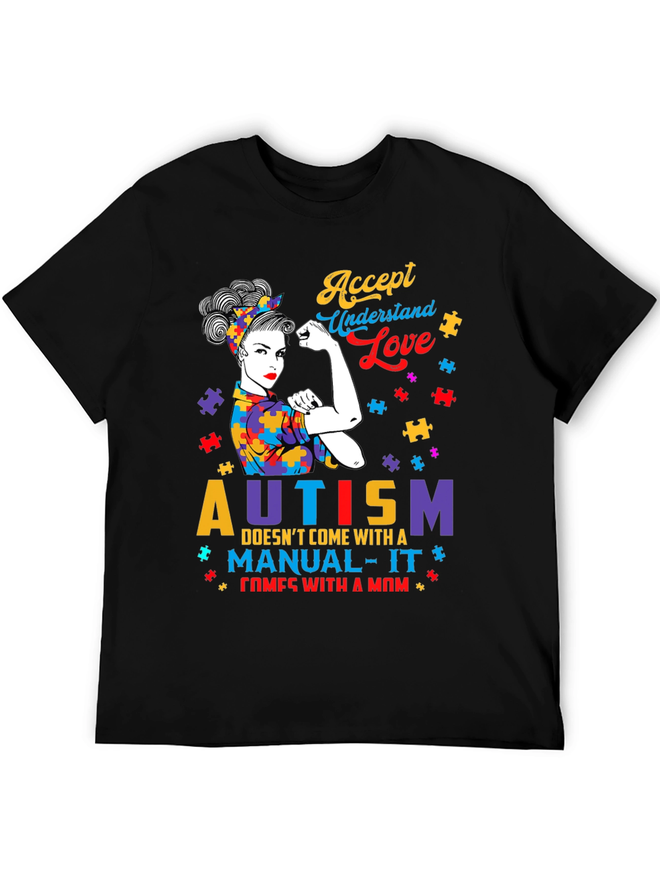 Autism Mom Graphic Tee - Accept Understand Love T-Shirt
