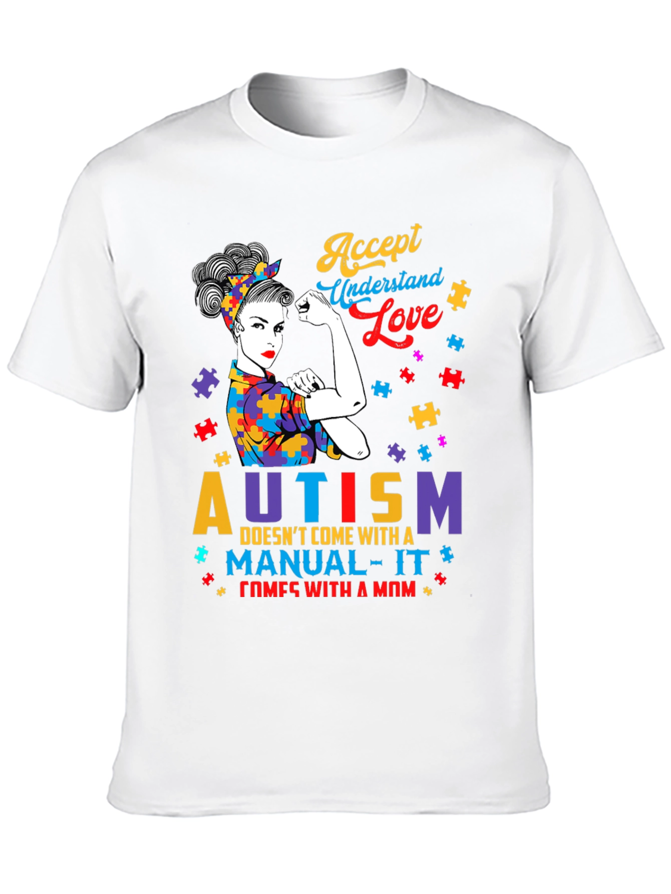 Autism Mom Graphic Tee - Accept Understand Love T-Shirt