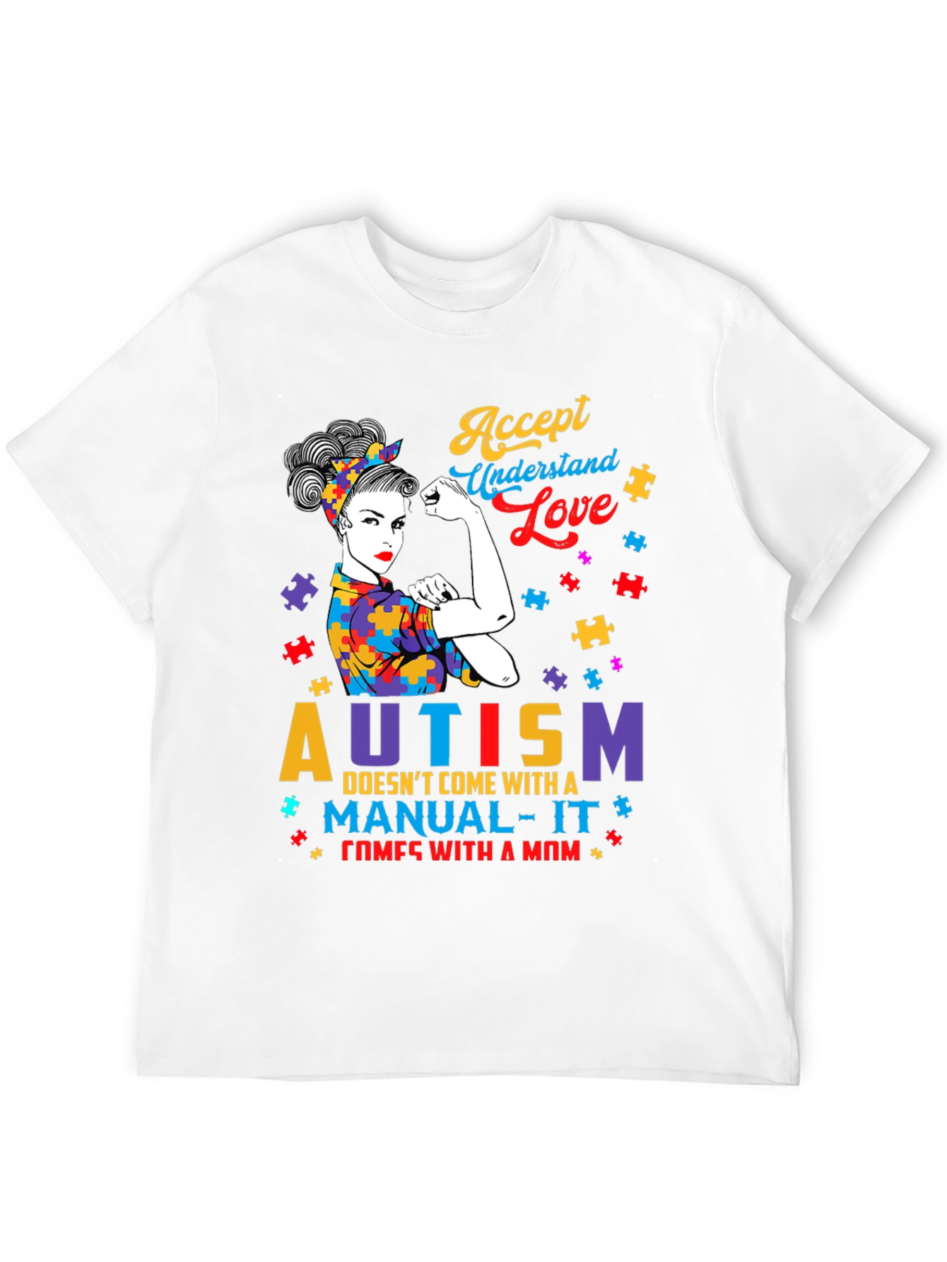 Autism Mom Graphic Tee - Accept Understand Love T-Shirt