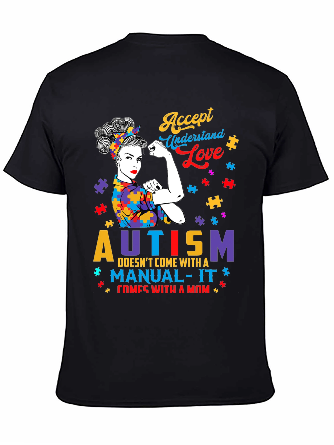 Autism Mom Graphic Tee - Accept Understand Love T-Shirt