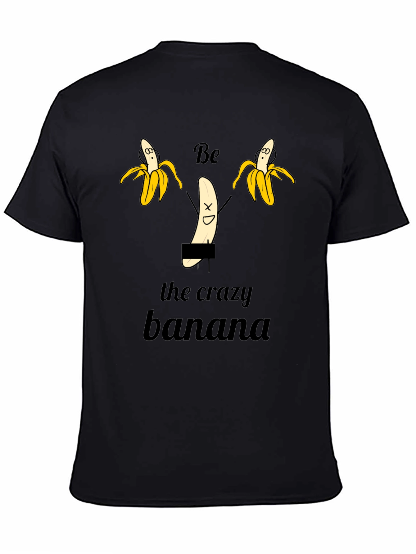 Crazy Banana Graphic T-Shirt - Unisex Black Tee