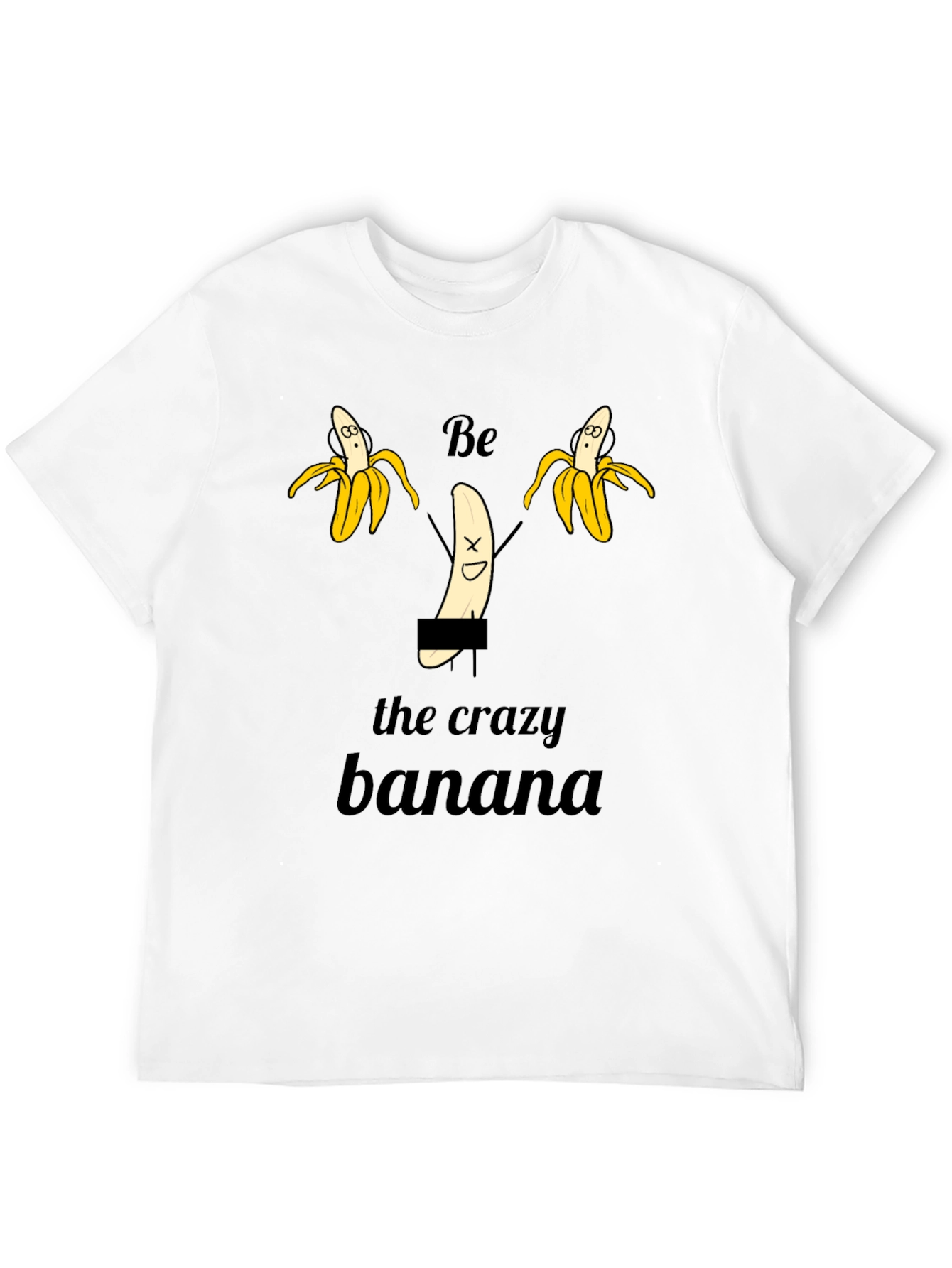 Crazy Banana Graphic T-Shirt - Unisex Black Tee