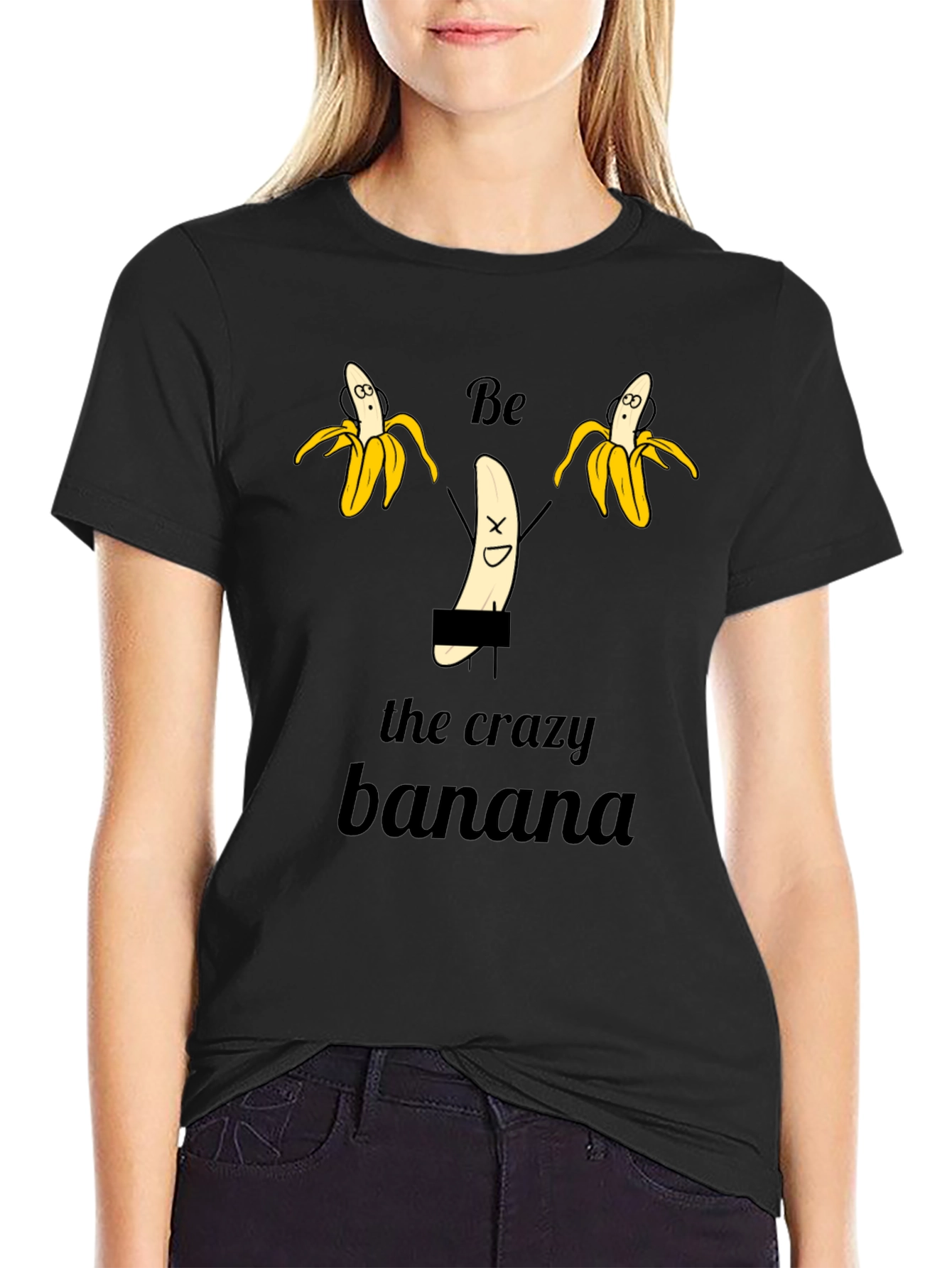 Crazy Banana Graphic T-Shirt - Unisex Black Tee