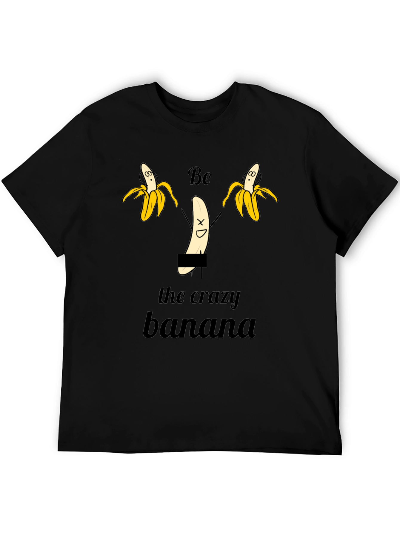 Crazy Banana Graphic T-Shirt - Unisex Black Tee