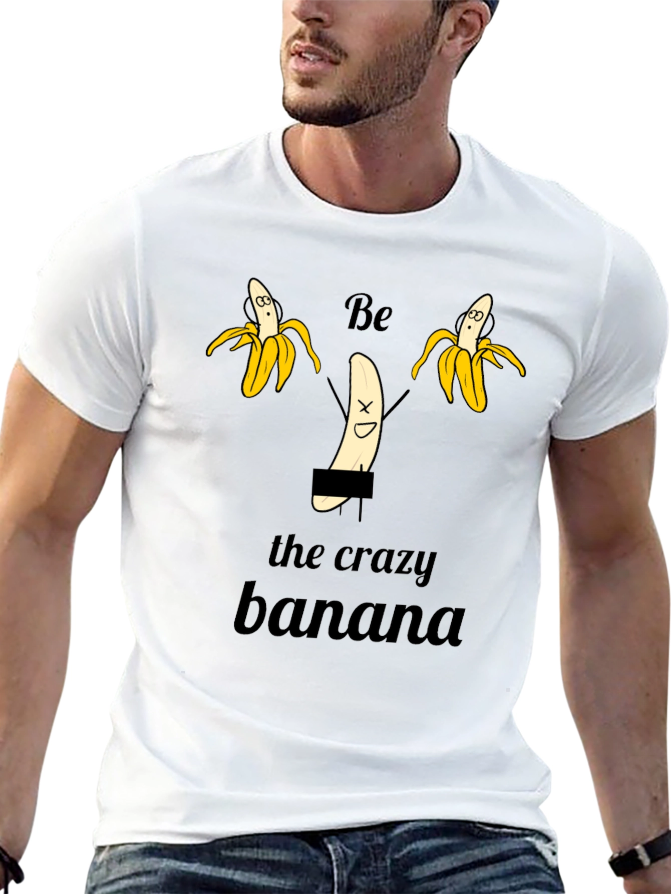 Crazy Banana Graphic T-Shirt - Unisex Black Tee