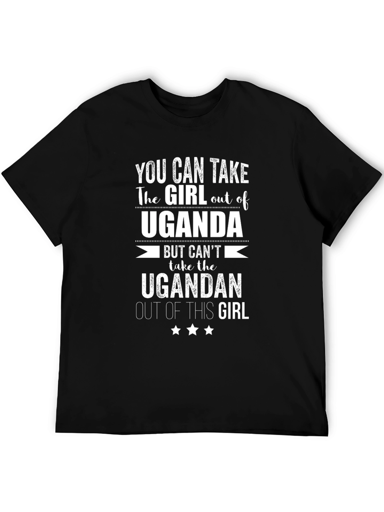 Ugandan Girl Pride Tee - Black Cotton Graphic T-Shirt