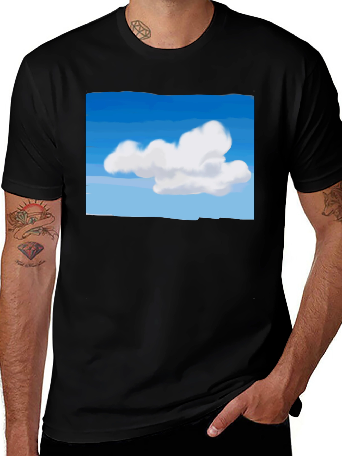 Cloudscape Graphic Tee - Cotton Comfort Unique Design