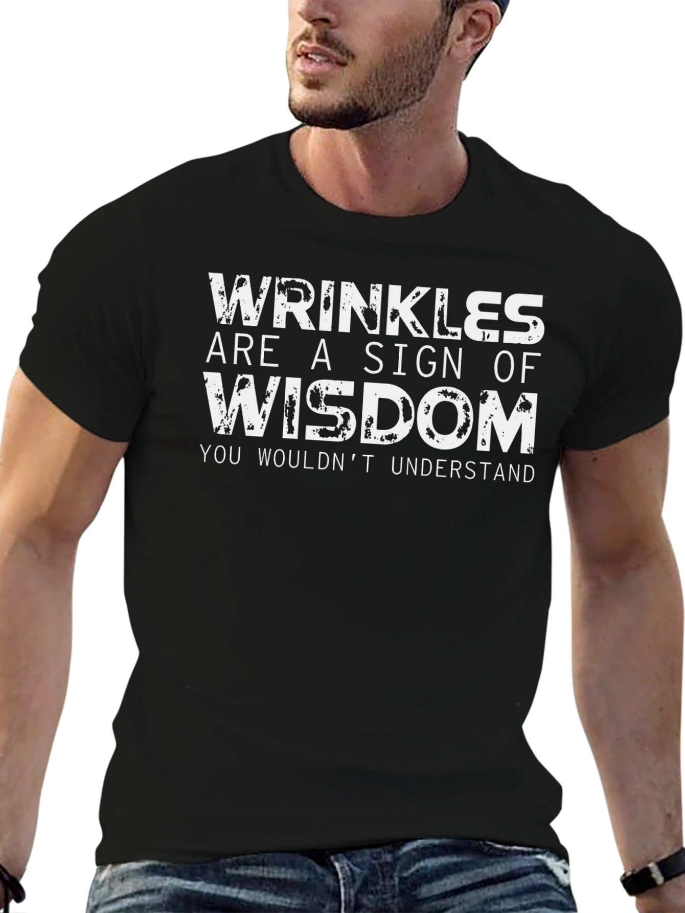 Wrinkles Wisdom Tee - Mens Black T-Shirt