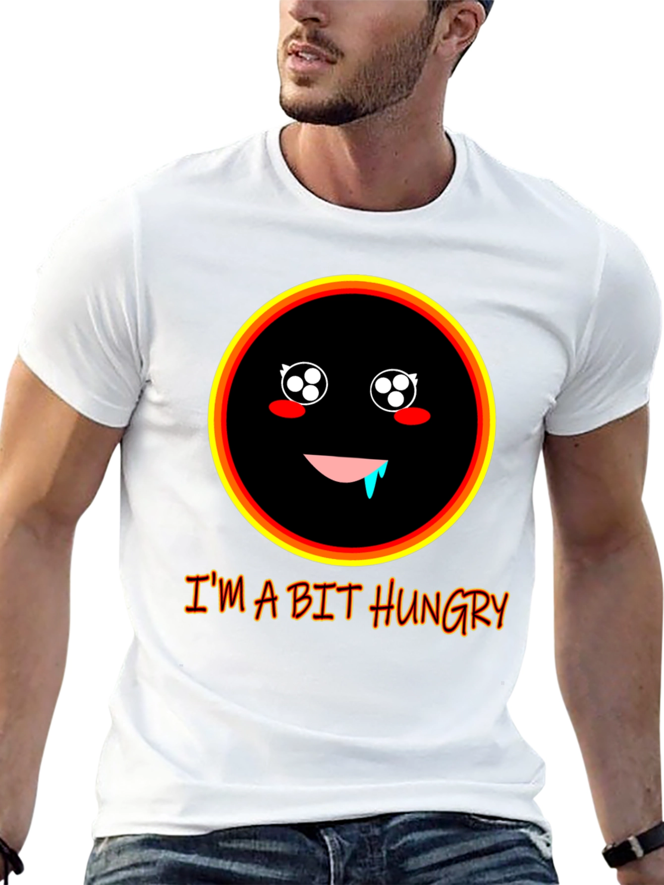 Hungry Face Graphic T-Shirt - Funny Casual Tee