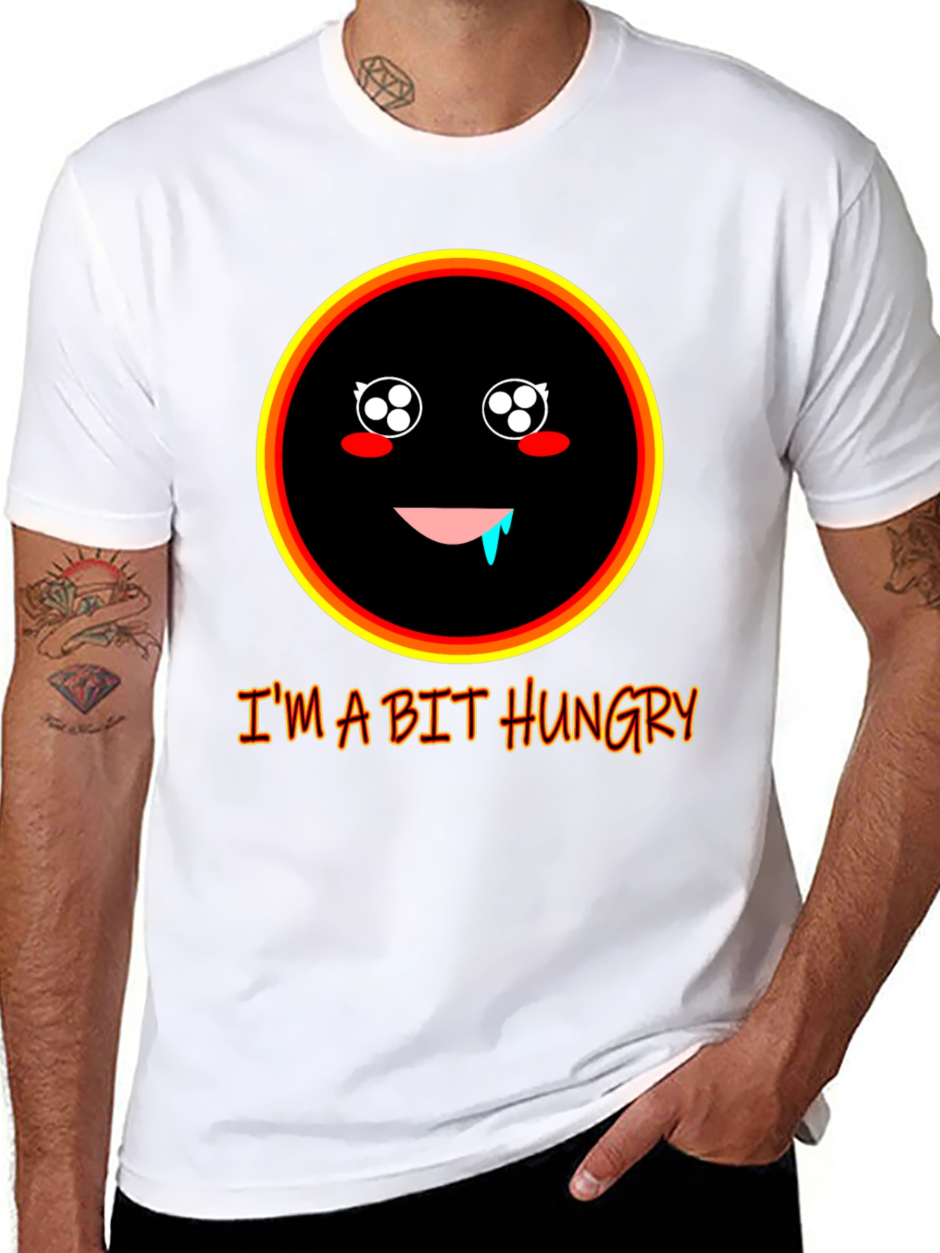 Hungry Face Graphic T-Shirt - Funny Casual Tee