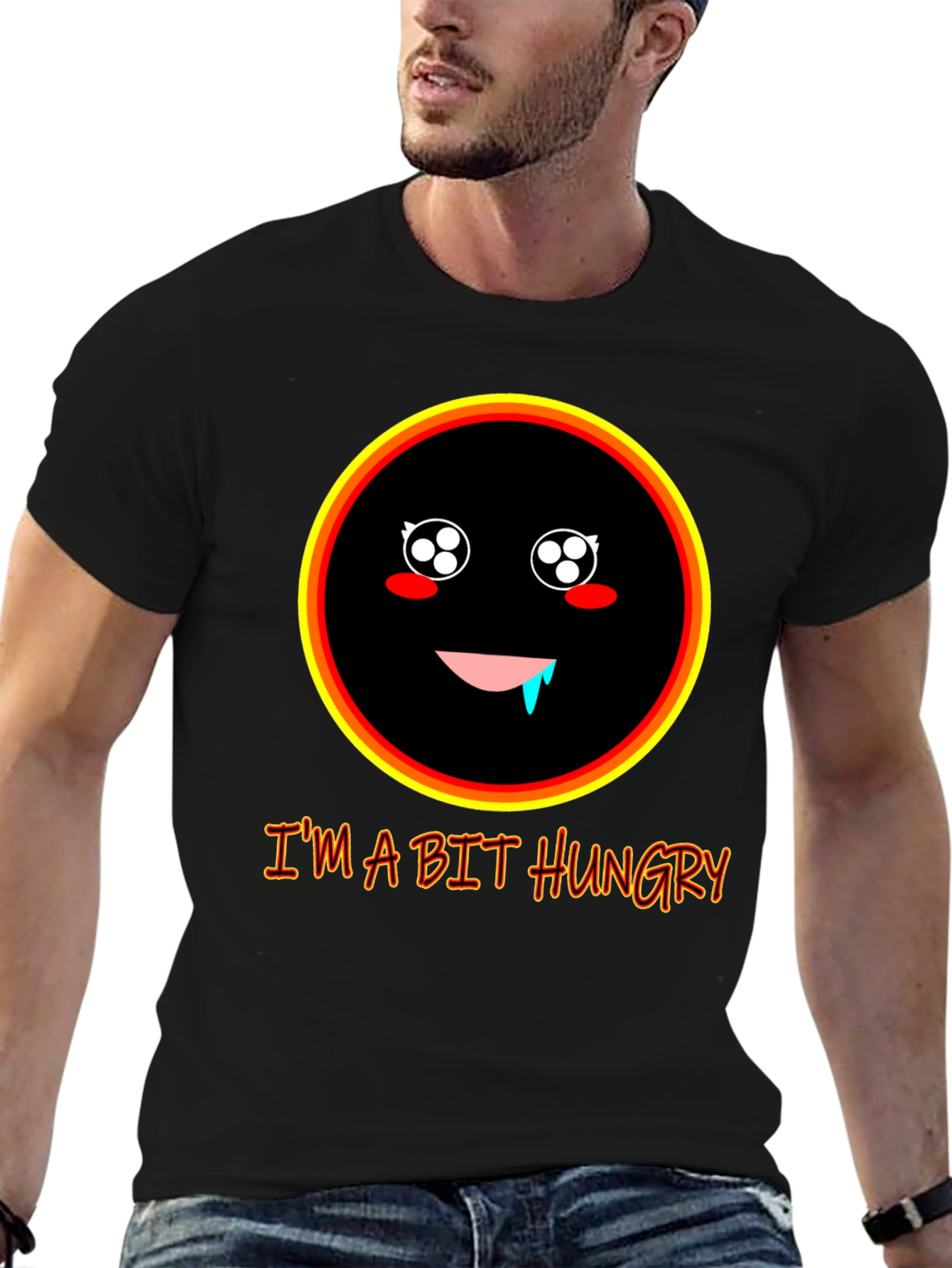 Hungry Face Graphic T-Shirt - Funny Casual Tee