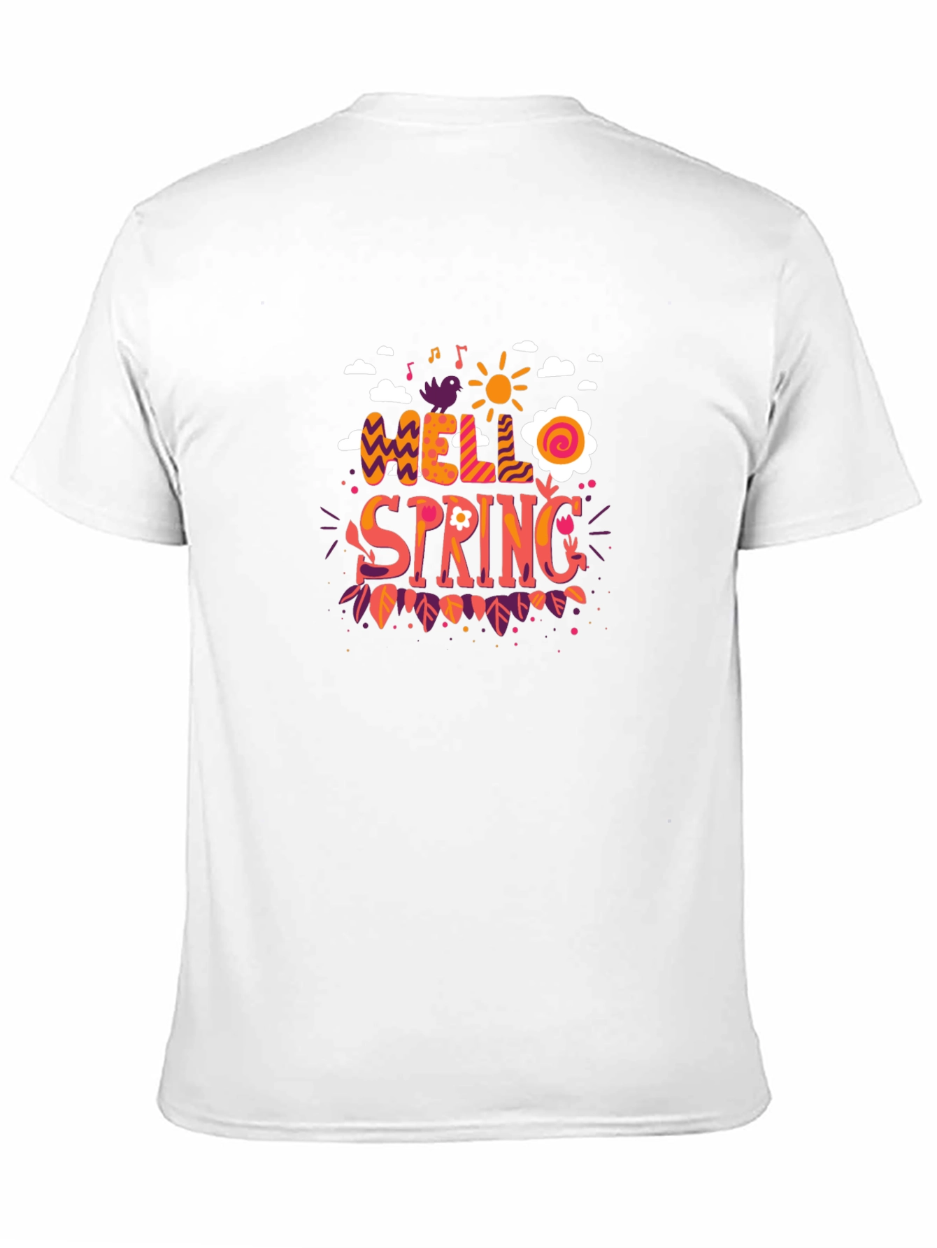 Hello Spring Graphic Black T-Shirt