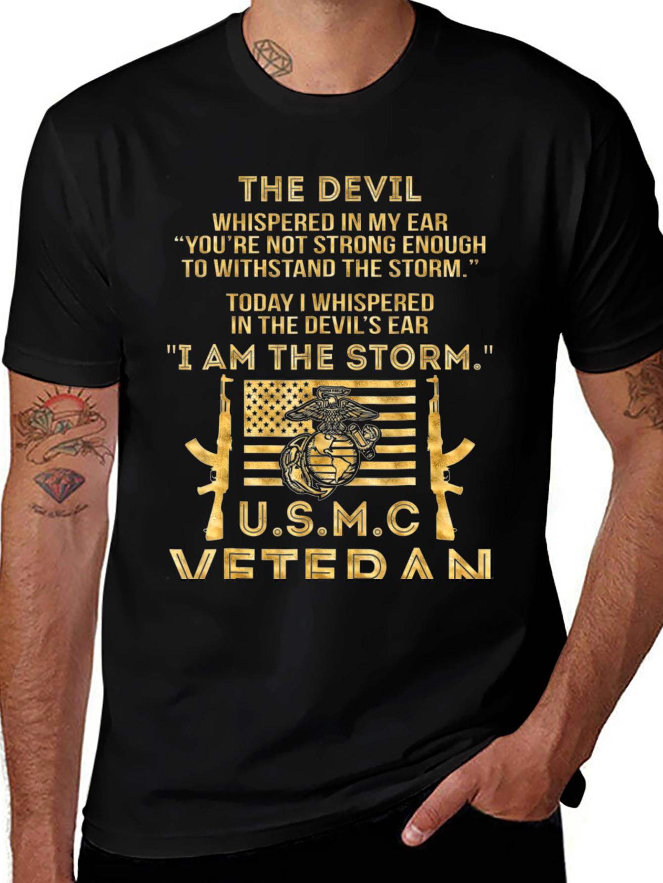 USMC Veteran I am the Storm Graphic T-Shirt