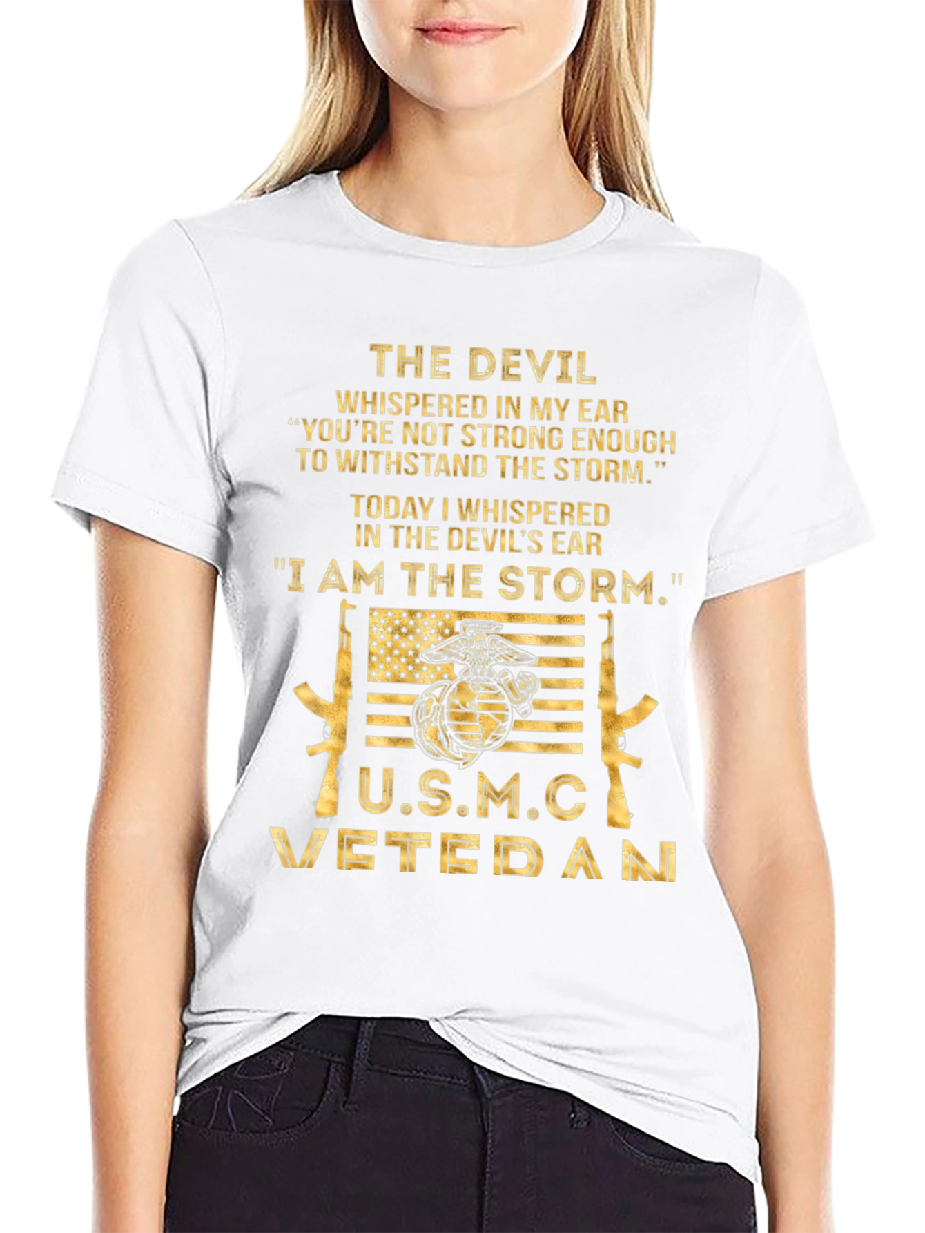 USMC Veteran I am the Storm Graphic T-Shirt