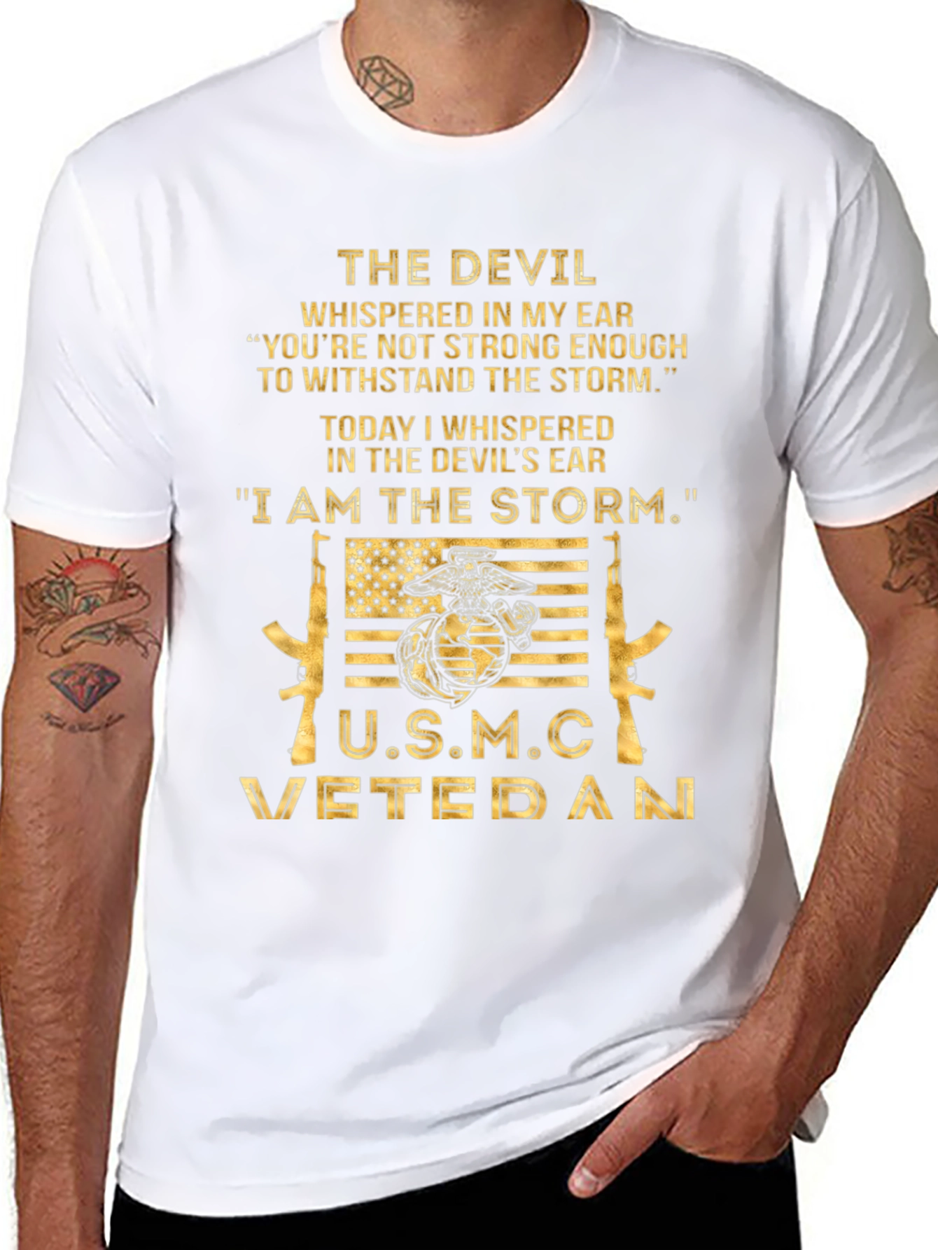 USMC Veteran I am the Storm Graphic T-Shirt