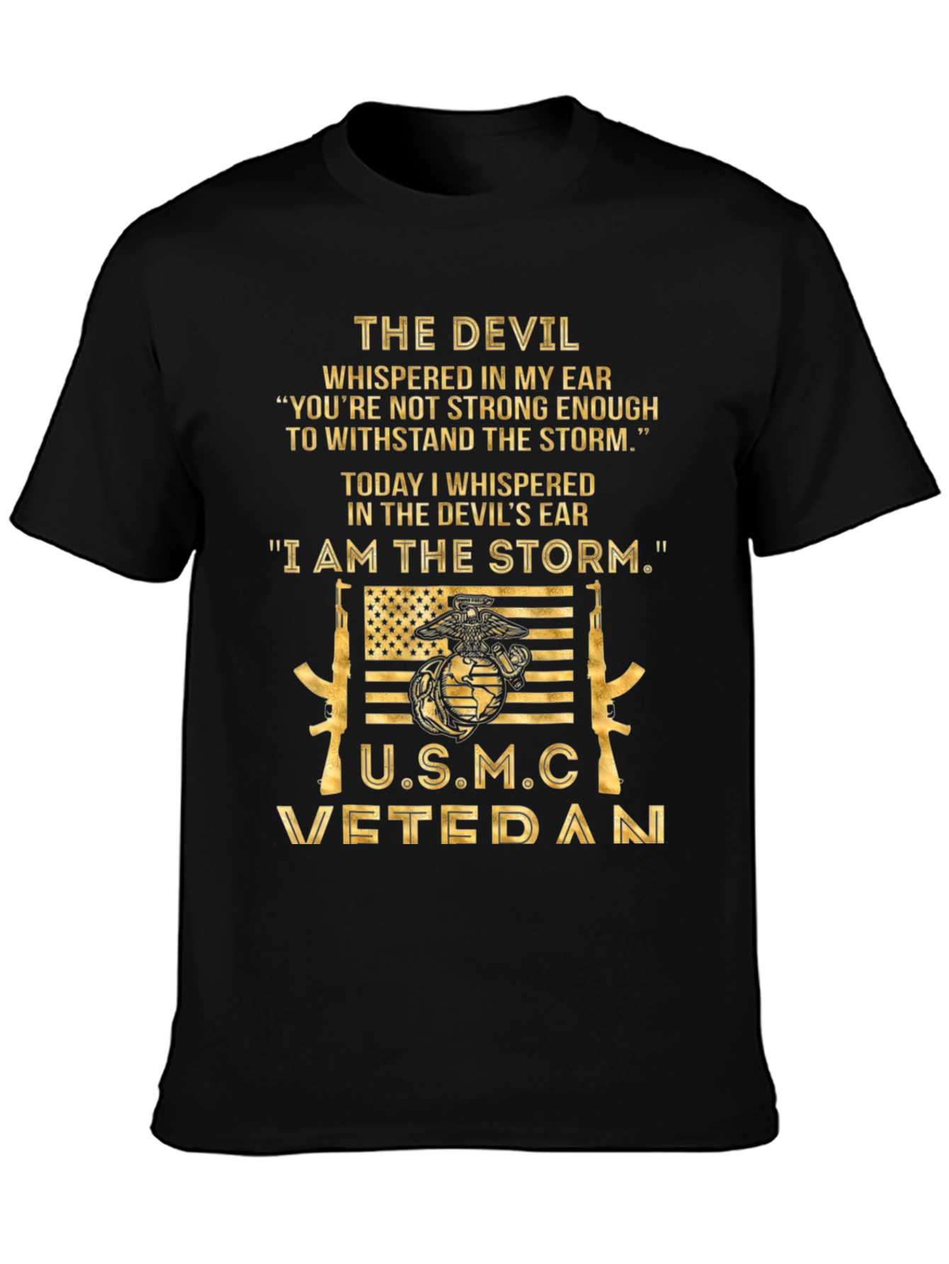 USMC Veteran I am the Storm Graphic T-Shirt