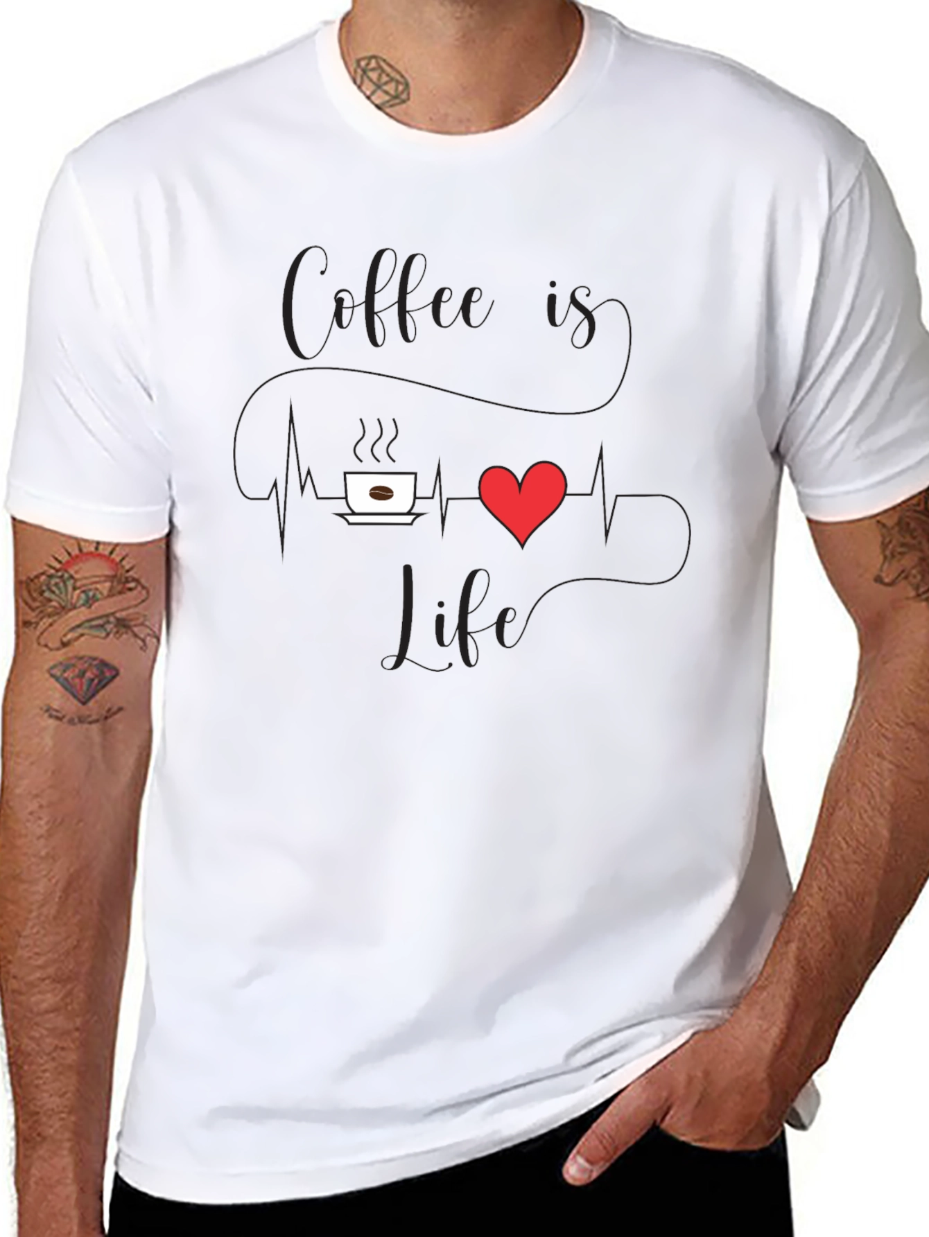 Coffee Is Life Mens Graphic T-Shirt
