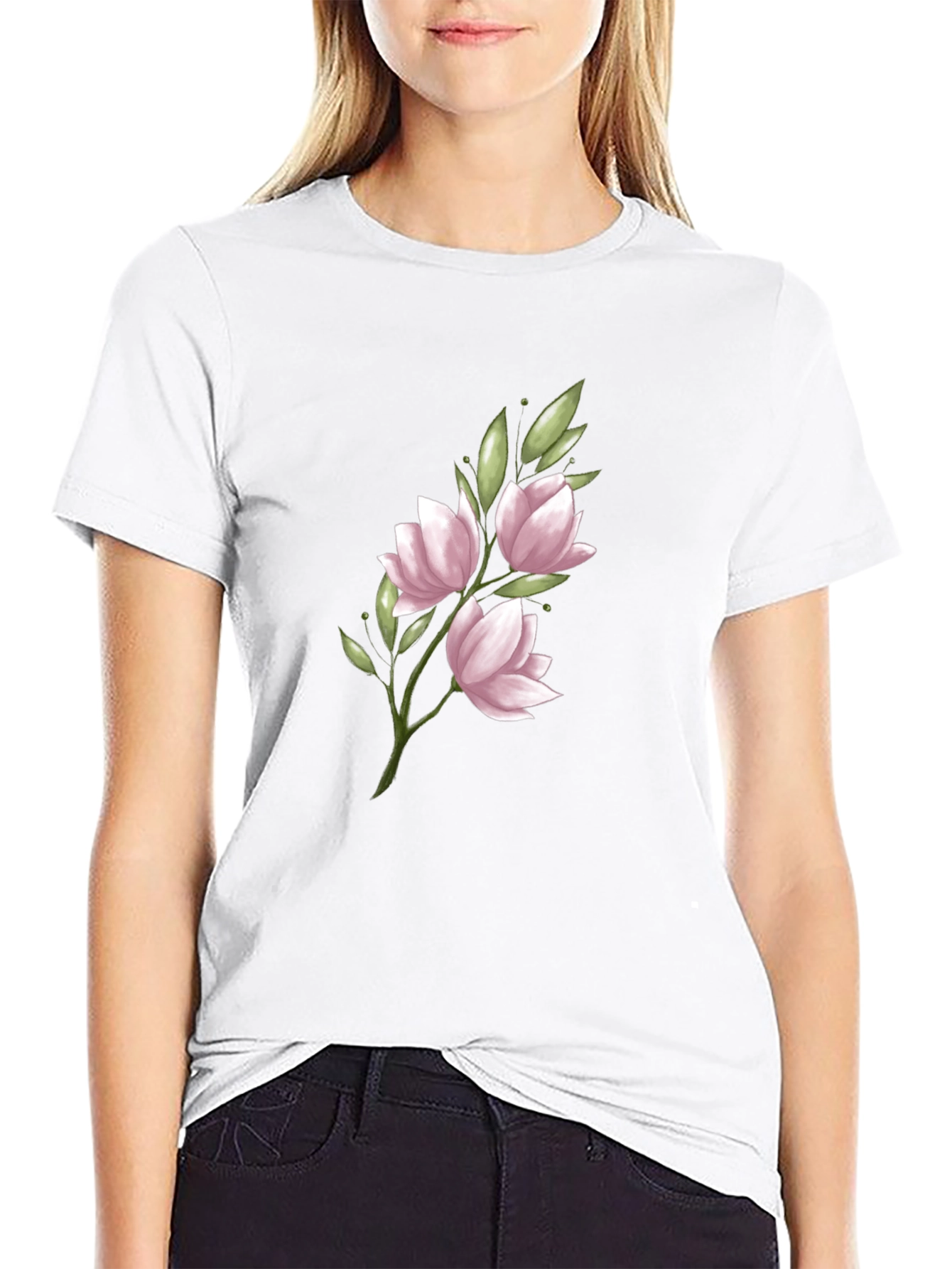 Floral Print Crew Neck T-Shirt