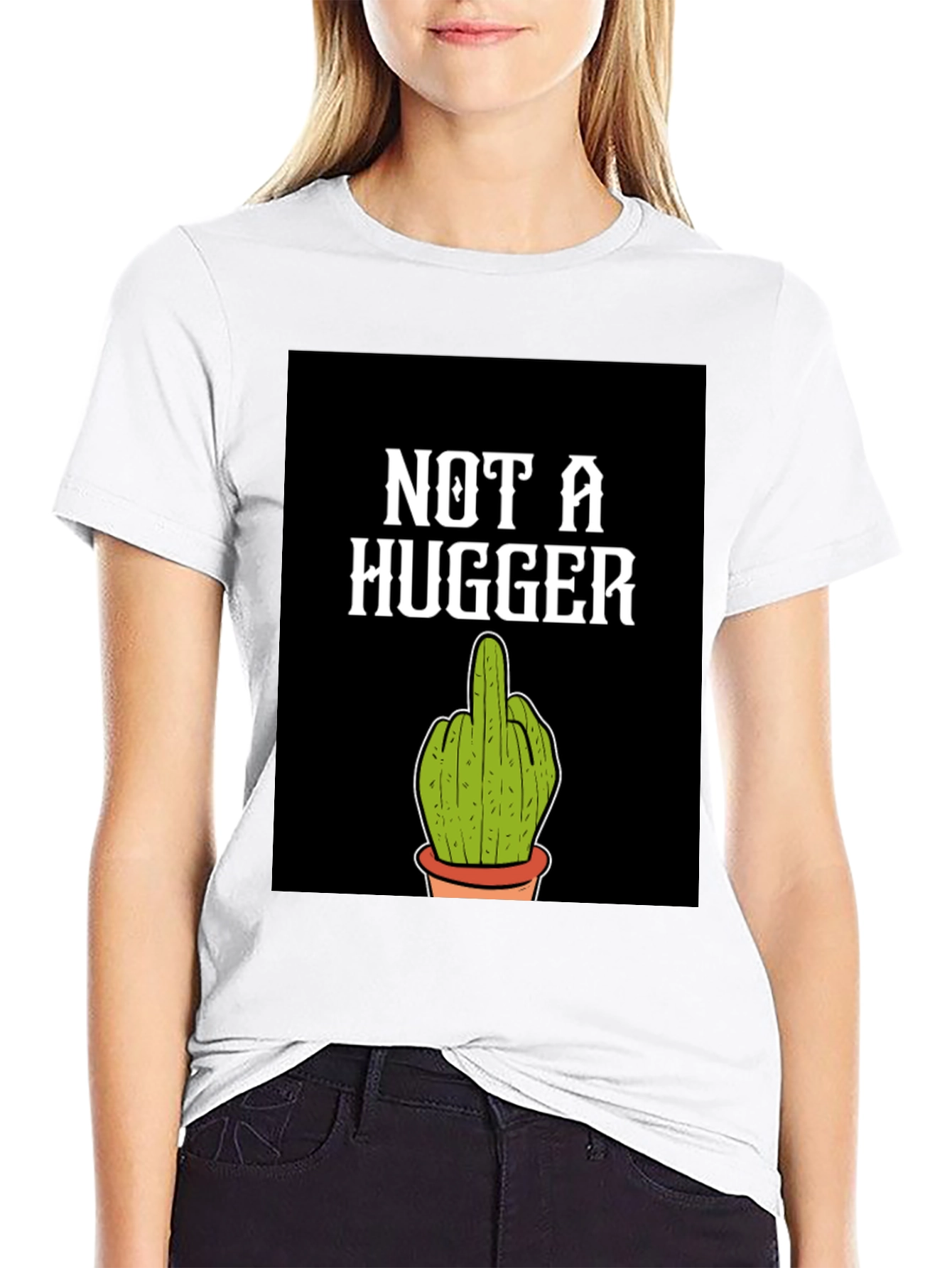 Not A Hugger Graphic Tee - Funny Cactus Shirt