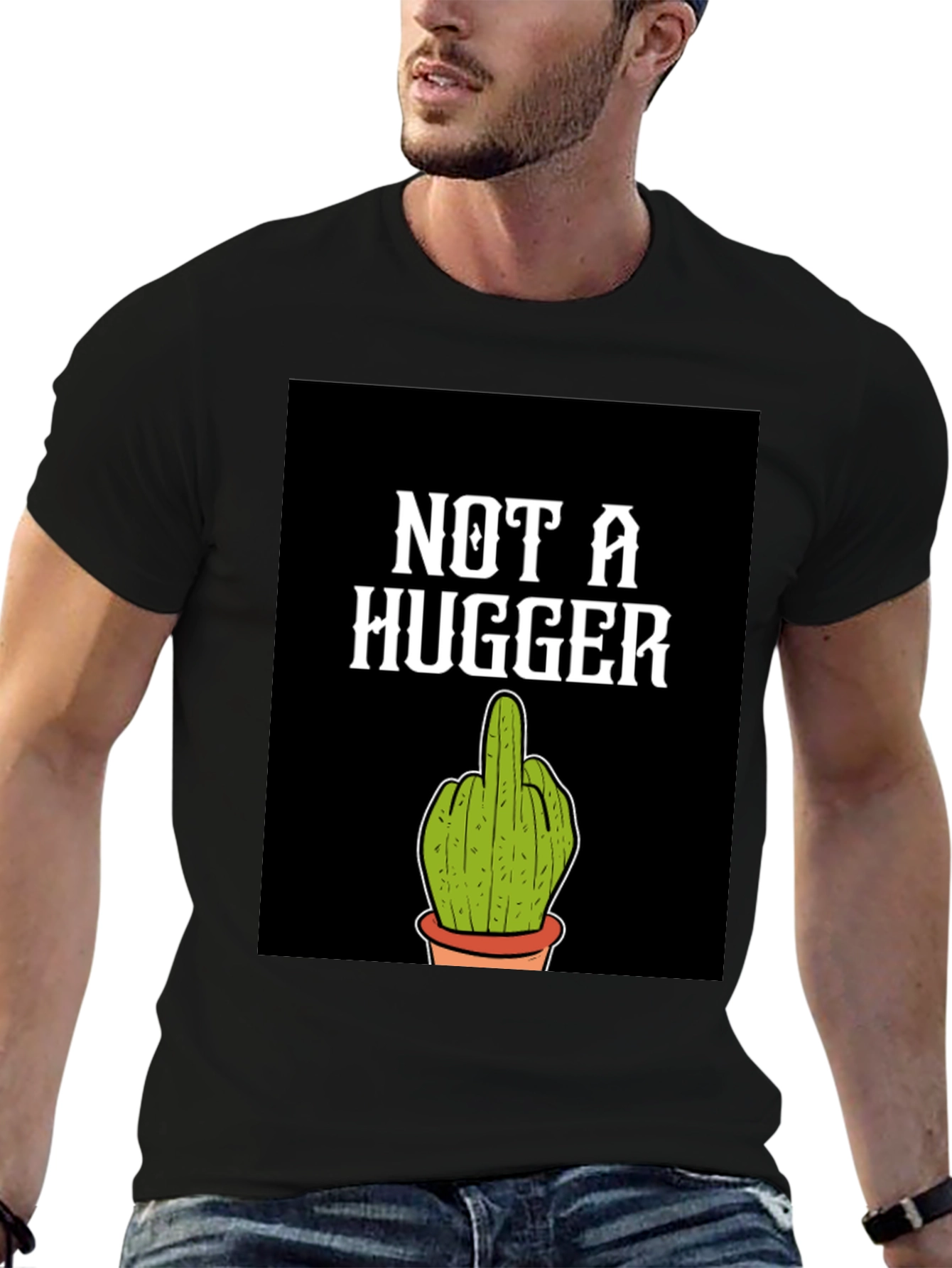 Not A Hugger Graphic Tee - Funny Cactus Shirt
