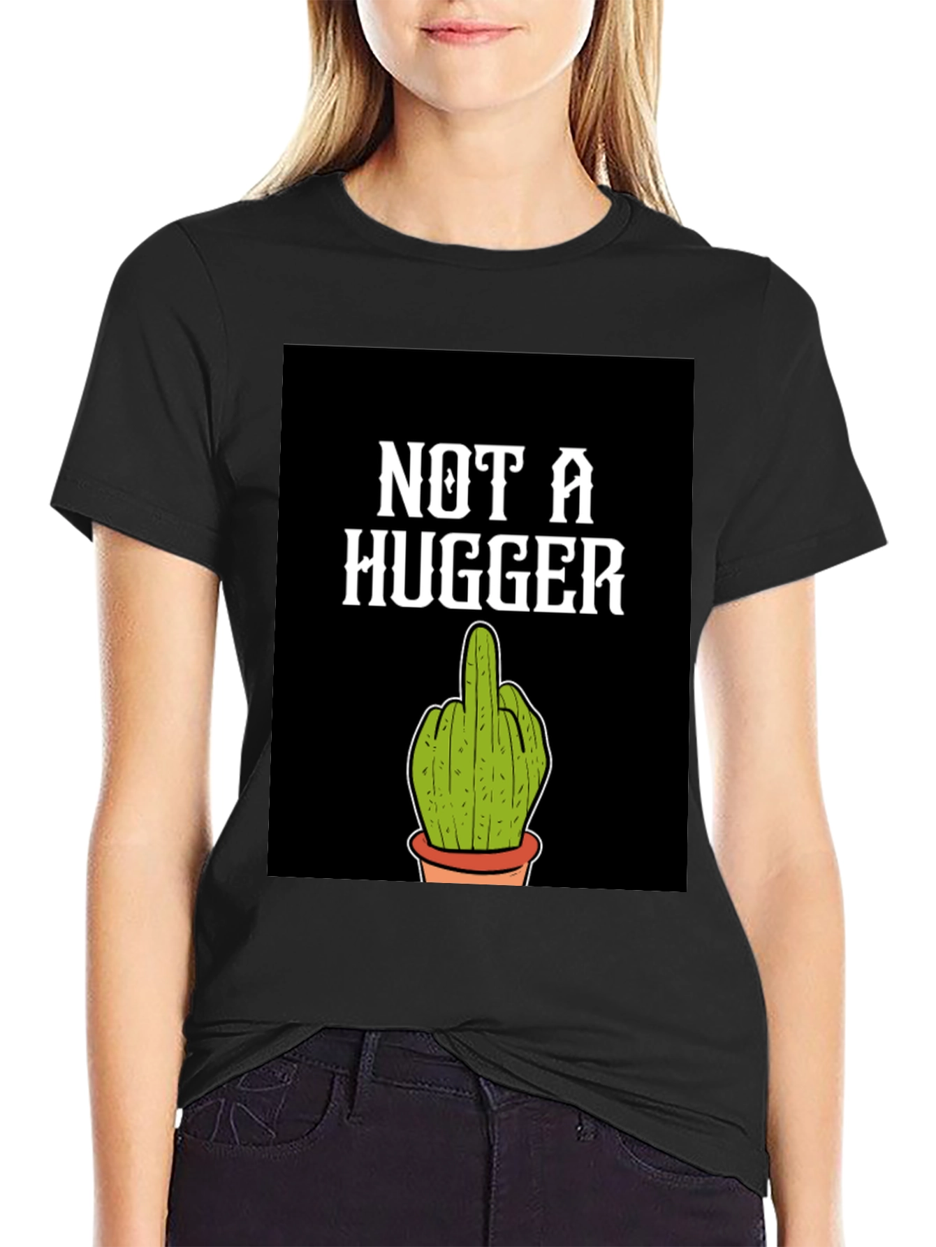 Not A Hugger Graphic Tee - Funny Cactus Shirt