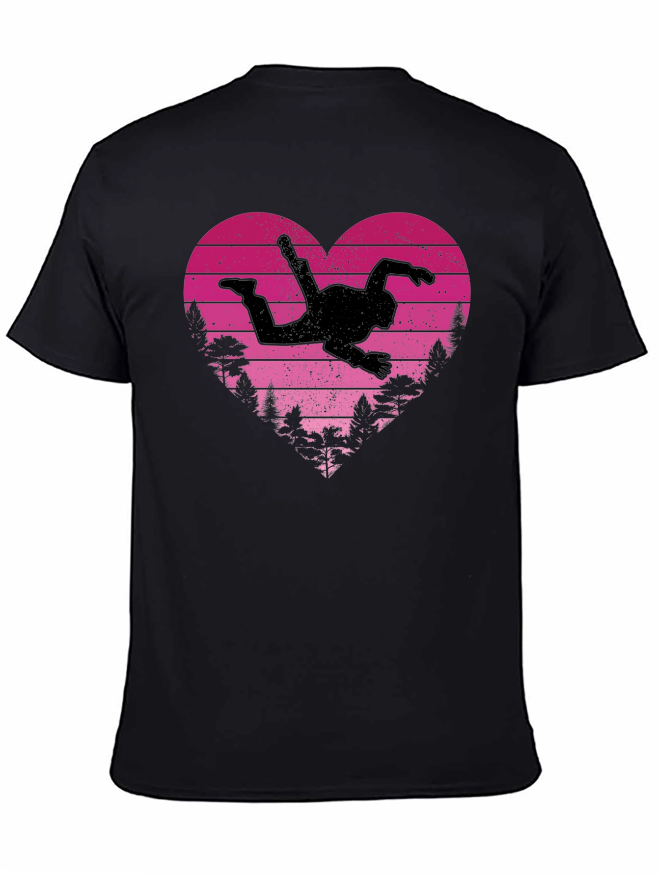Skydiving Heartbeat T-Shirt - Black
