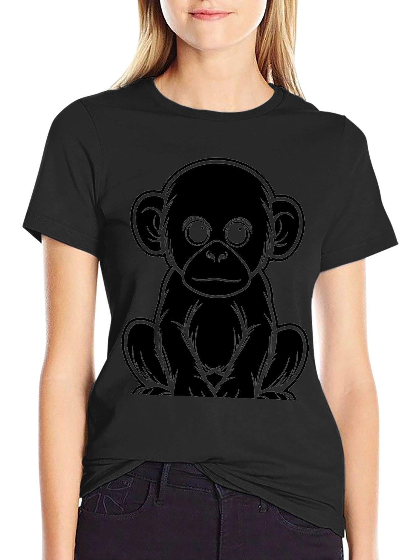 Monkey Graphic Tee - Black Unisex T-Shirt