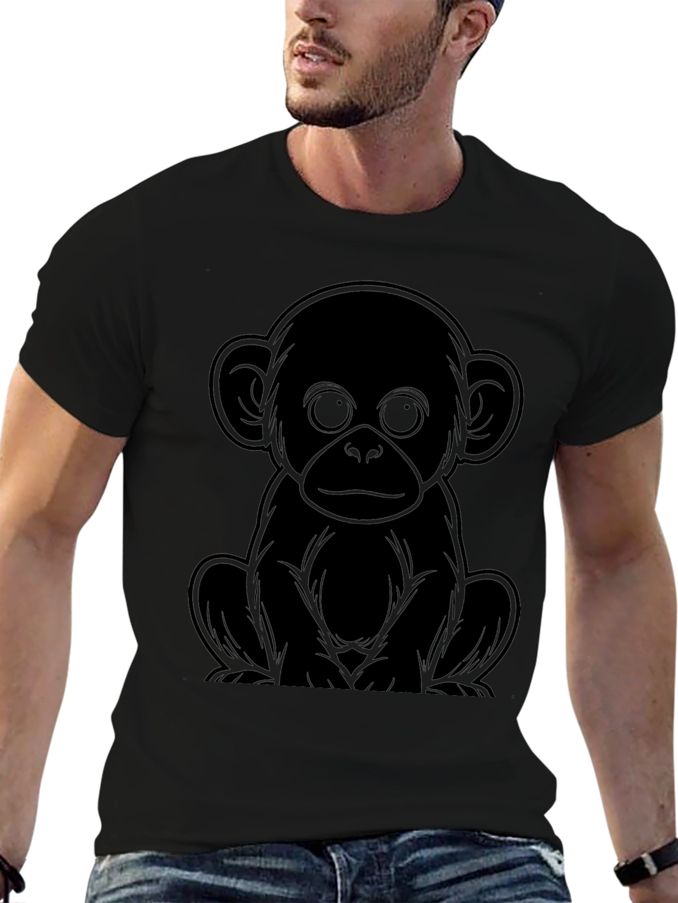 Monkey Graphic Tee - Black Unisex T-Shirt