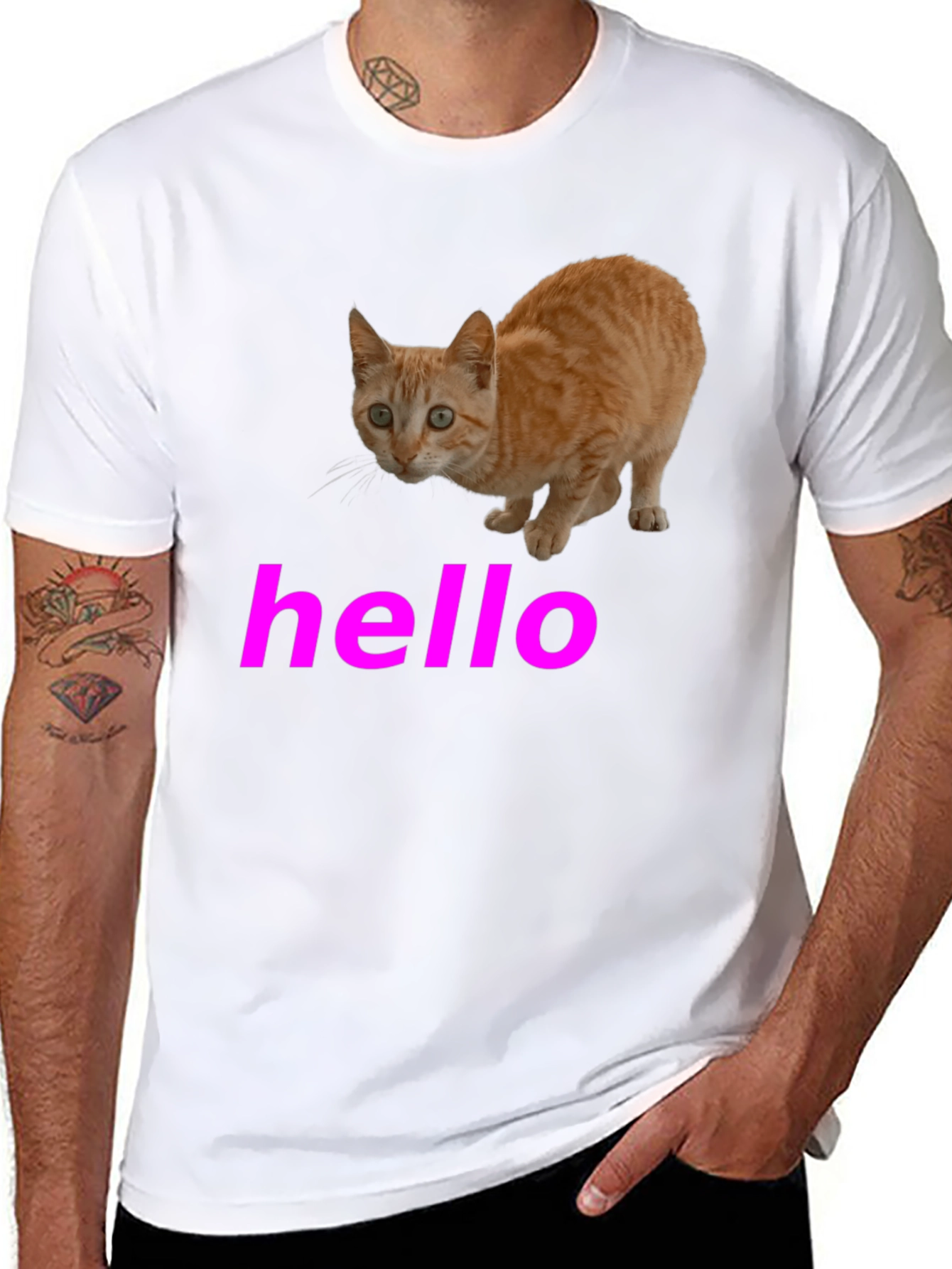 Cat Graphic Tee - Hello Kitty Style