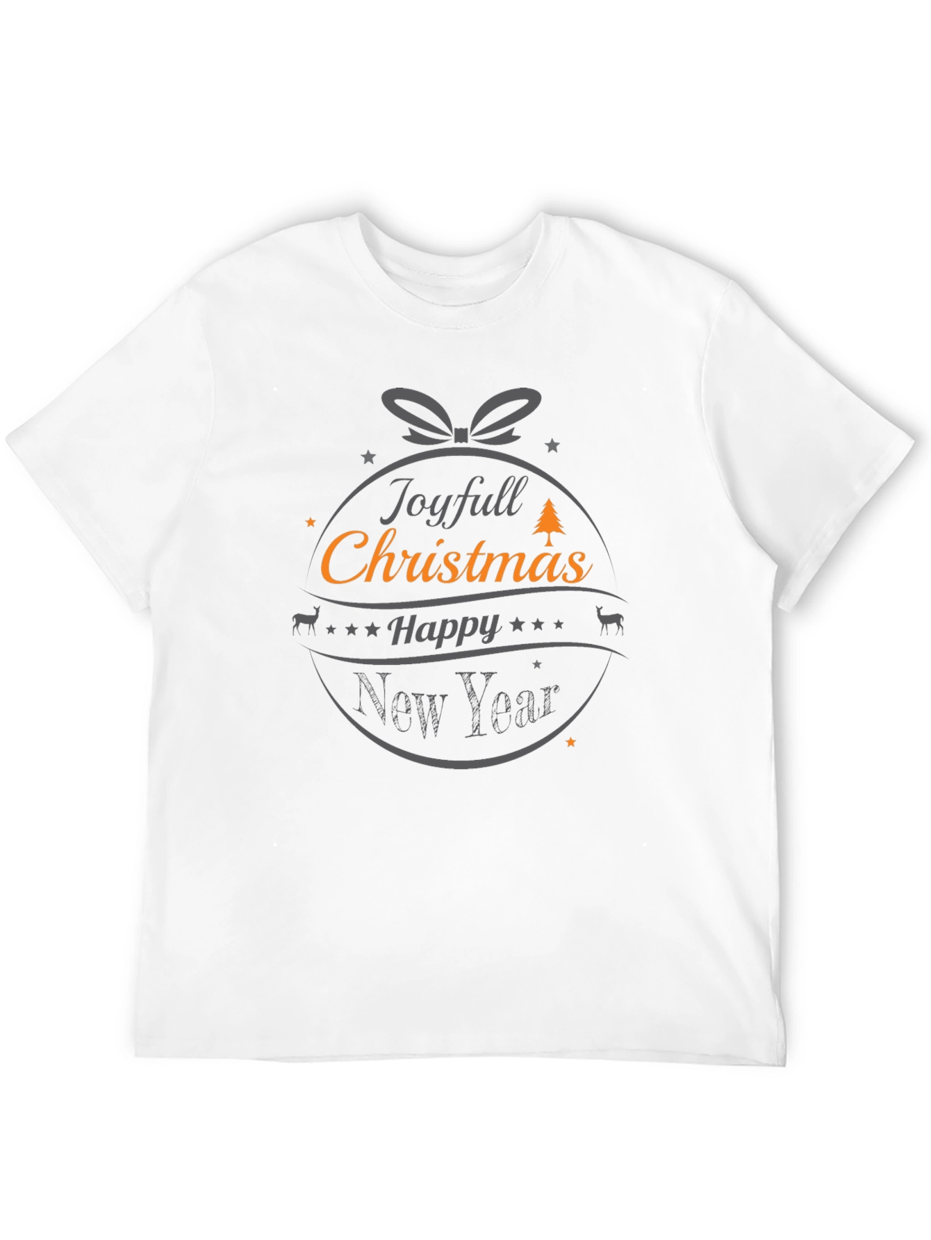Joyful Christmas Happy New Year Black Tee