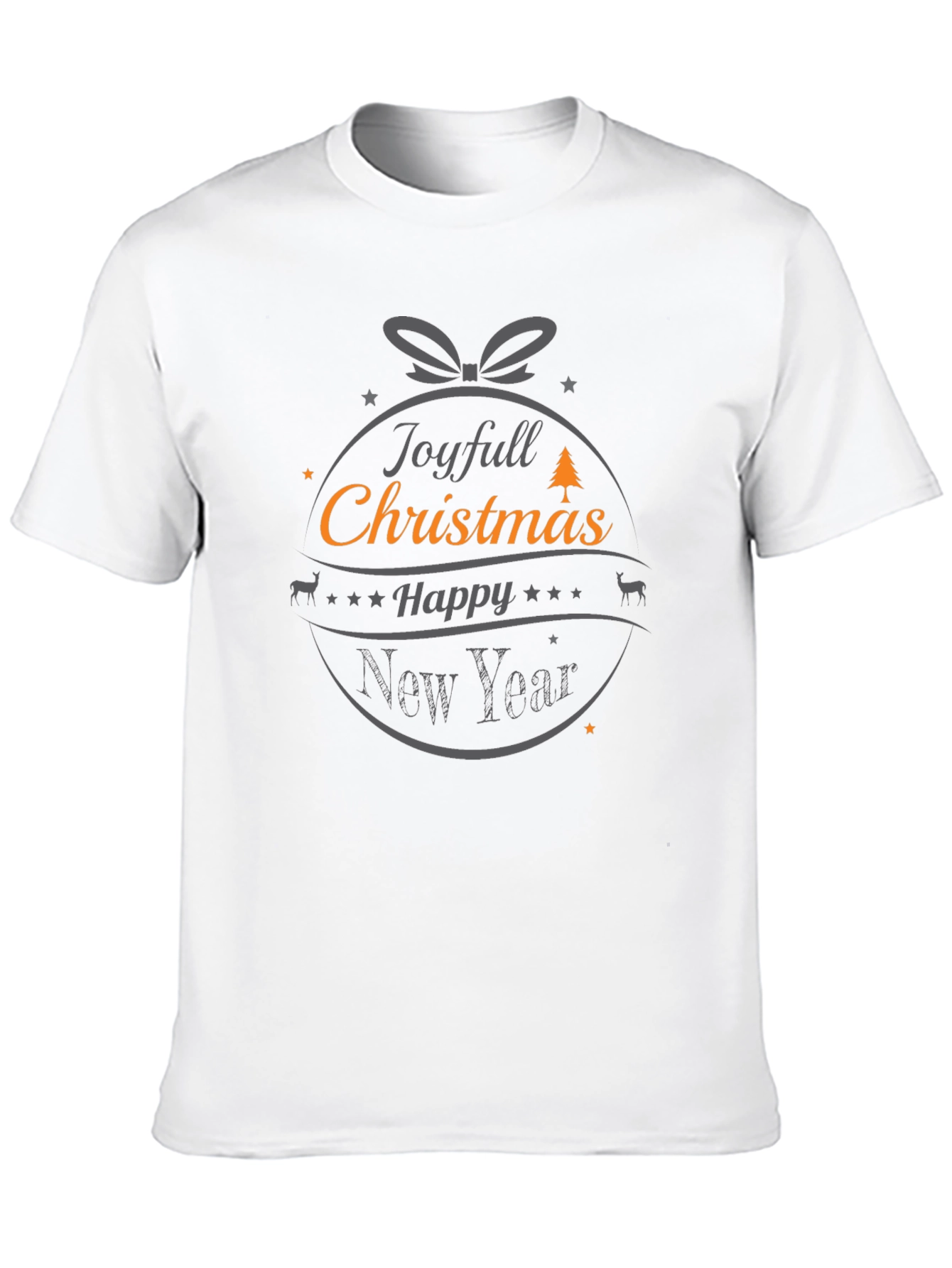 Joyful Christmas Happy New Year Black Tee