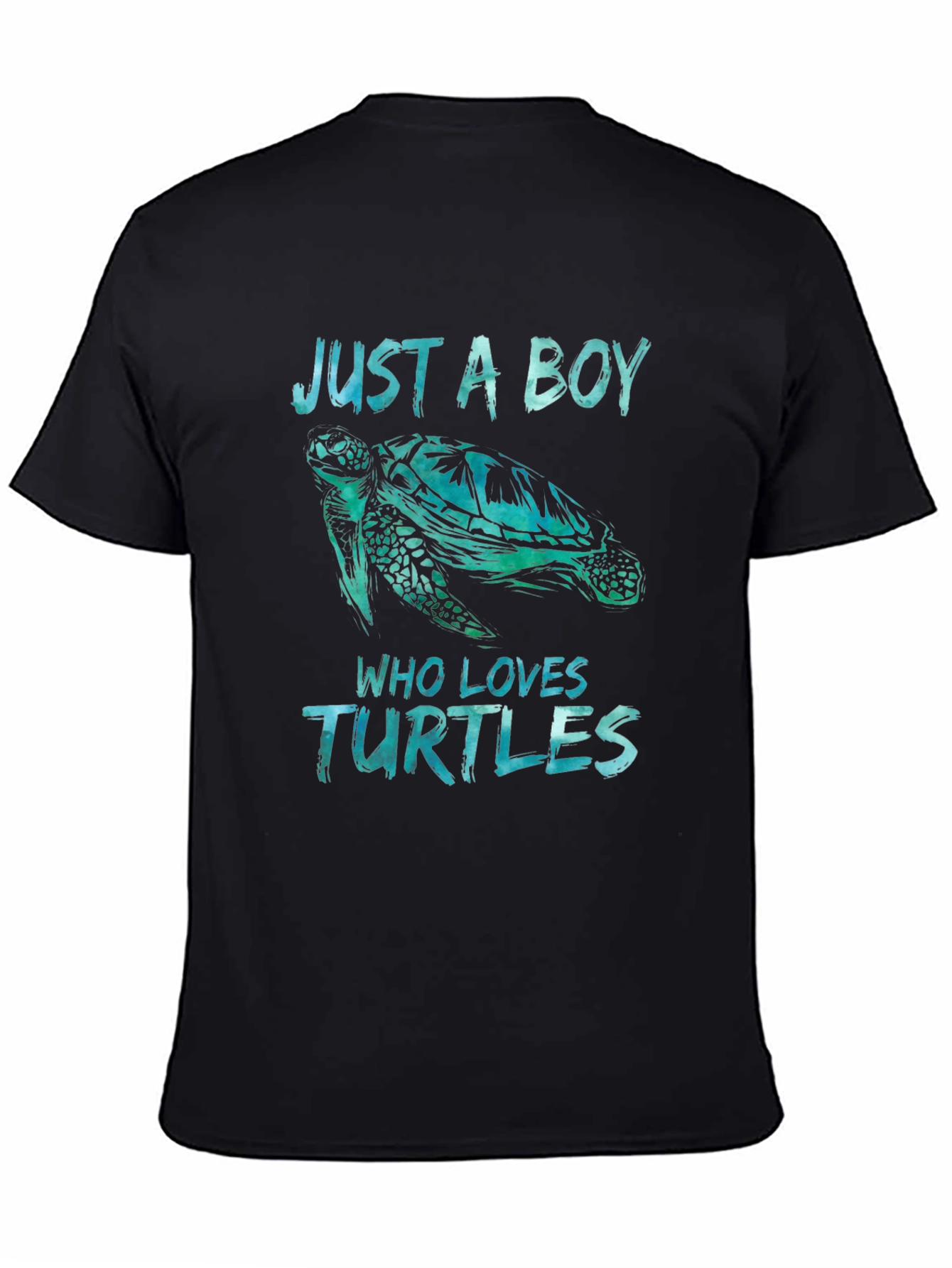 Just A Boy Who Loves Turtles T-Shirt Black