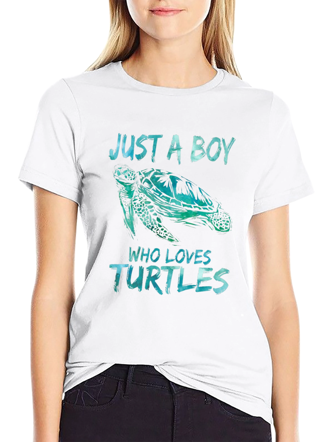Just A Boy Who Loves Turtles T-Shirt Black