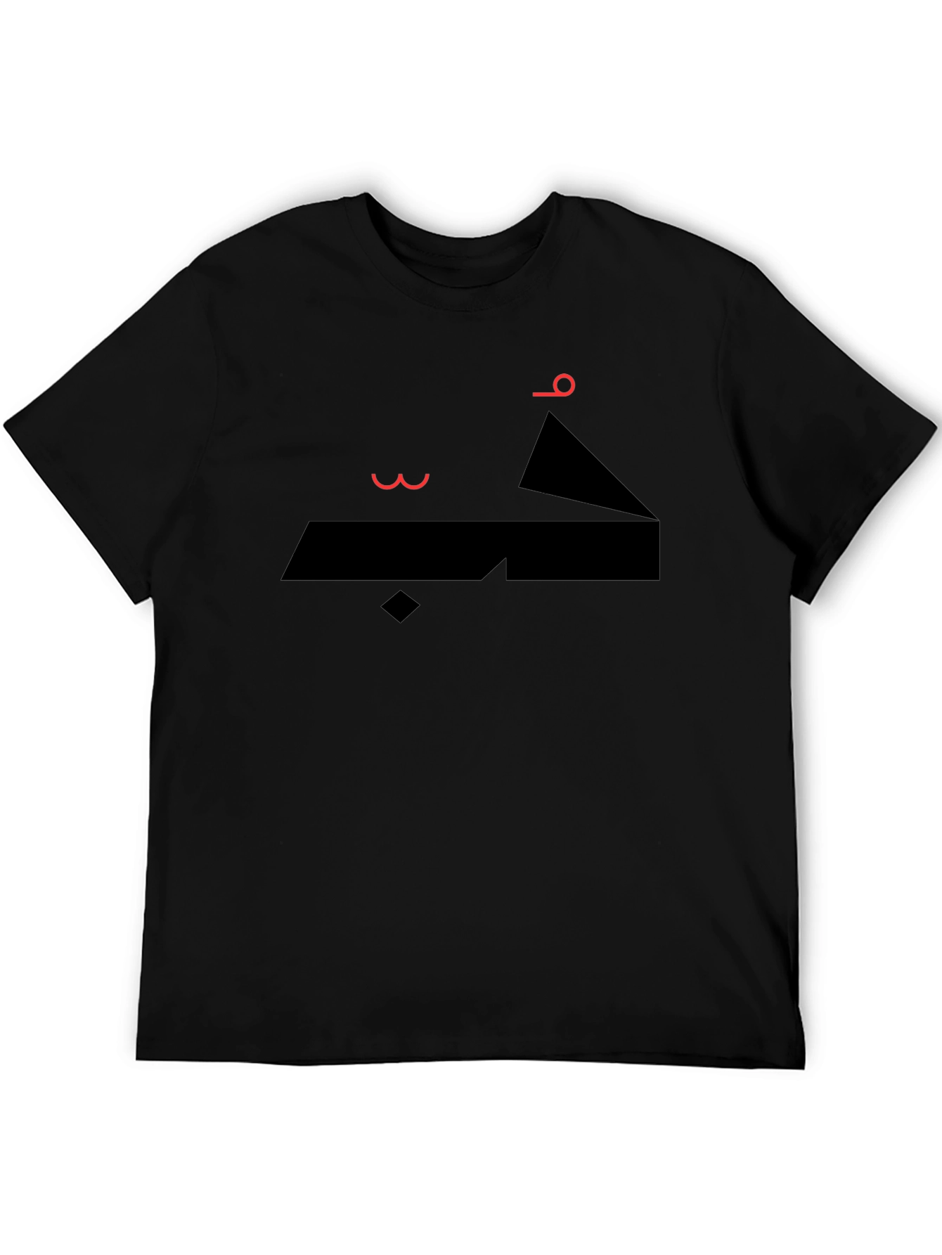Abstract Arabic Graphic Print Black T-Shirt