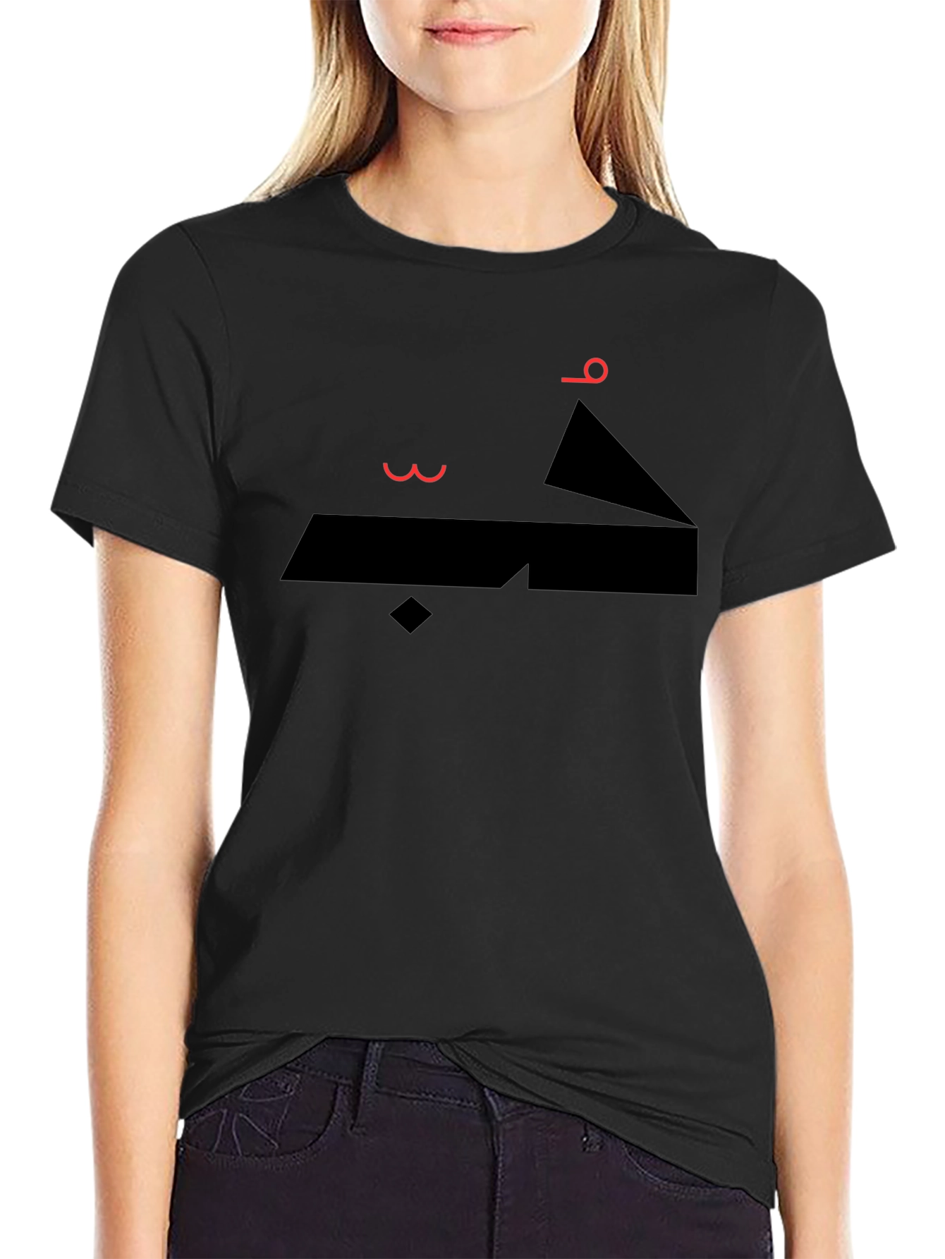 Abstract Arabic Graphic Print Black T-Shirt