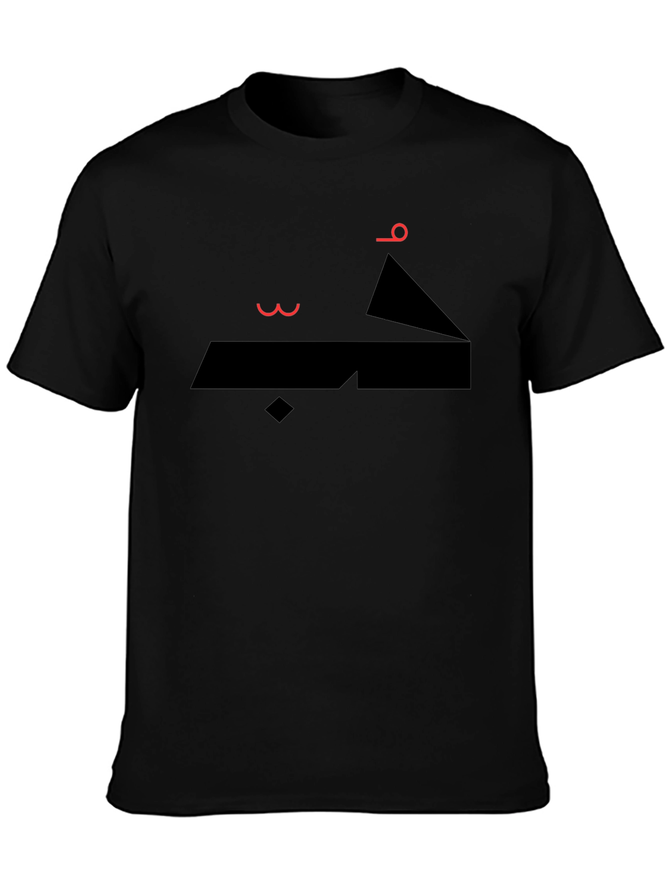 Abstract Arabic Graphic Print Black T-Shirt