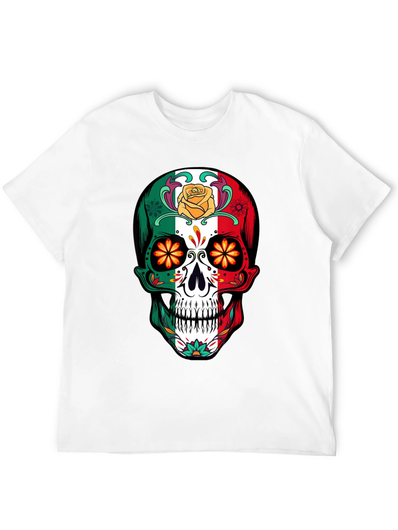 Mexican Flag Sugar Skull T-Shirt
